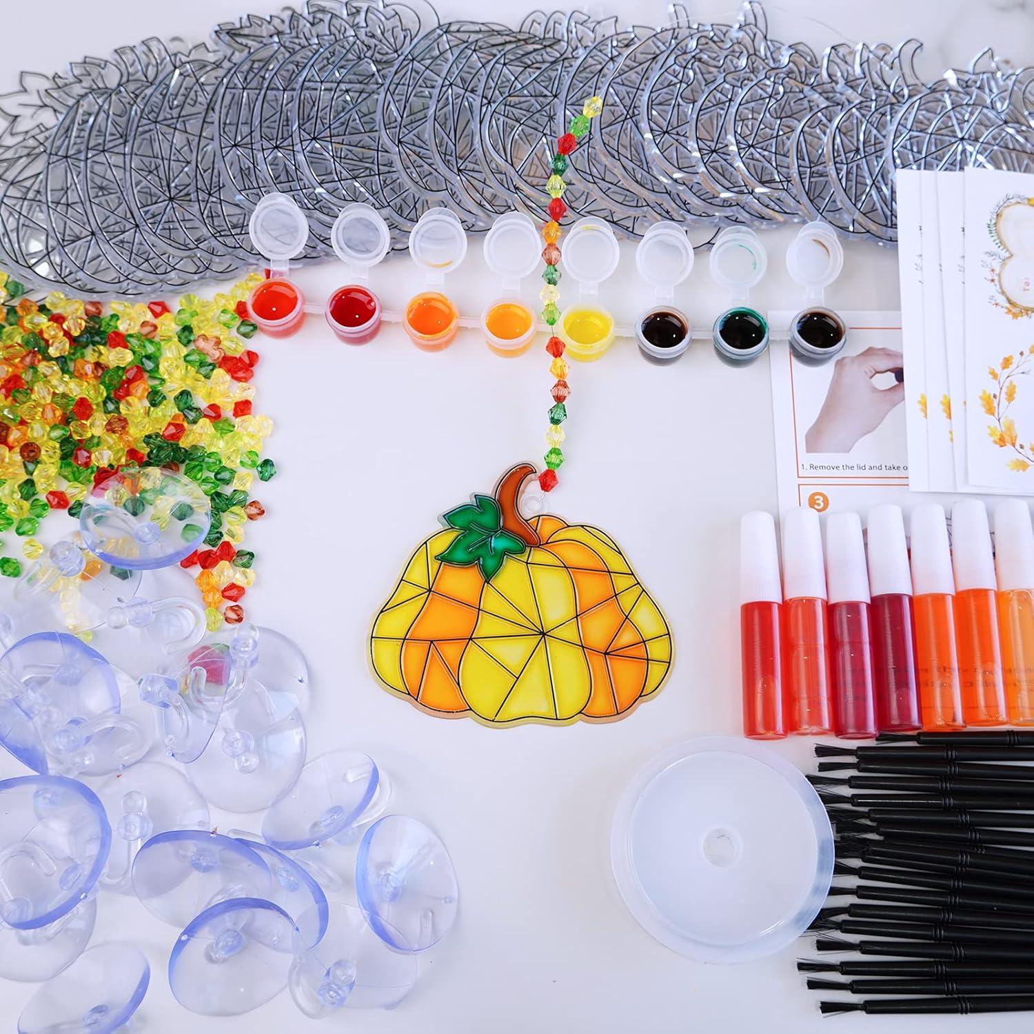 Winlyn 27 Sets Atrapasoles Calabaza DIY Pintura Otoño