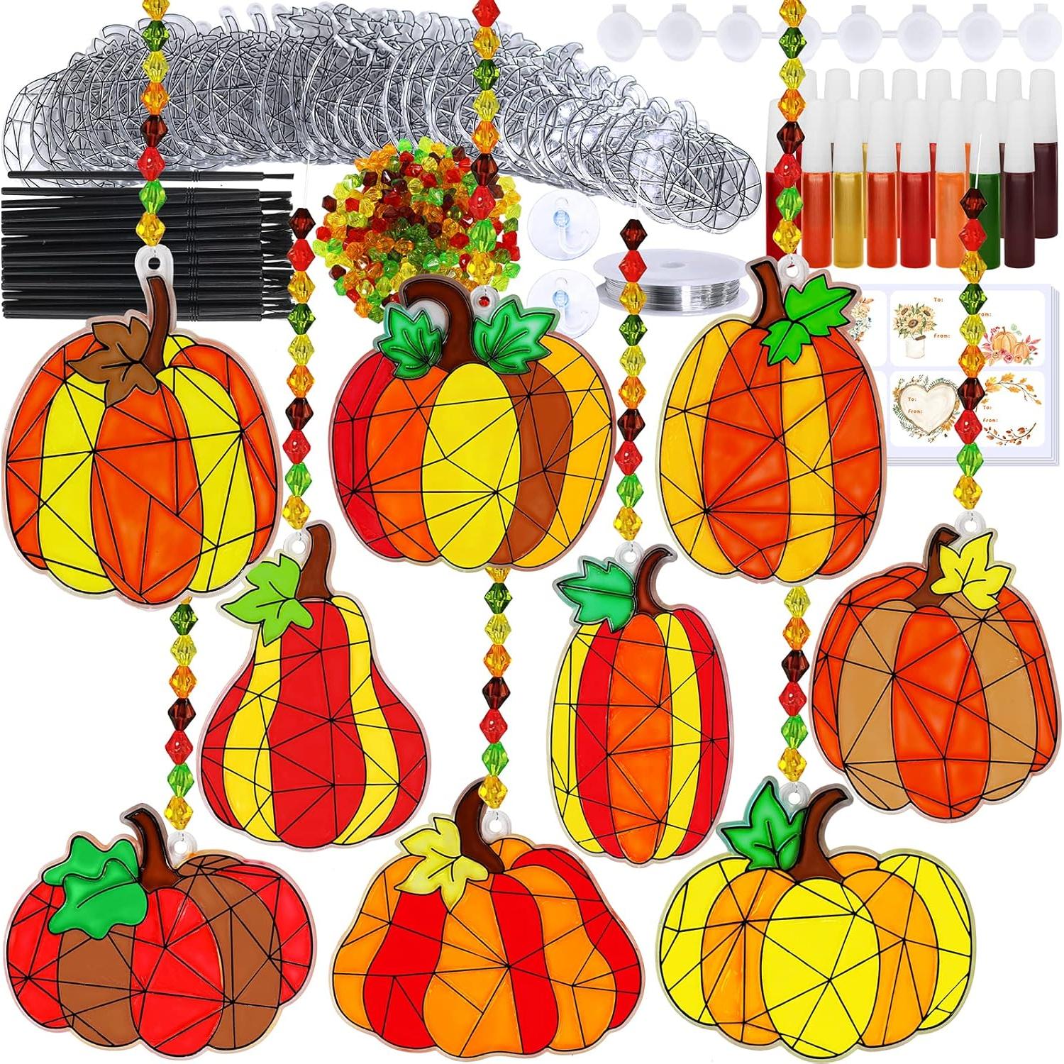 Winlyn 27 Sets Atrapasoles Calabaza DIY Pintura Otoño