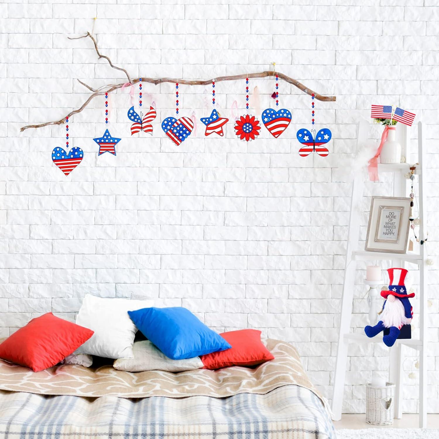 Kit de Adornos de Captadores de Sol Patrióticos Winlyn 24 Piezas