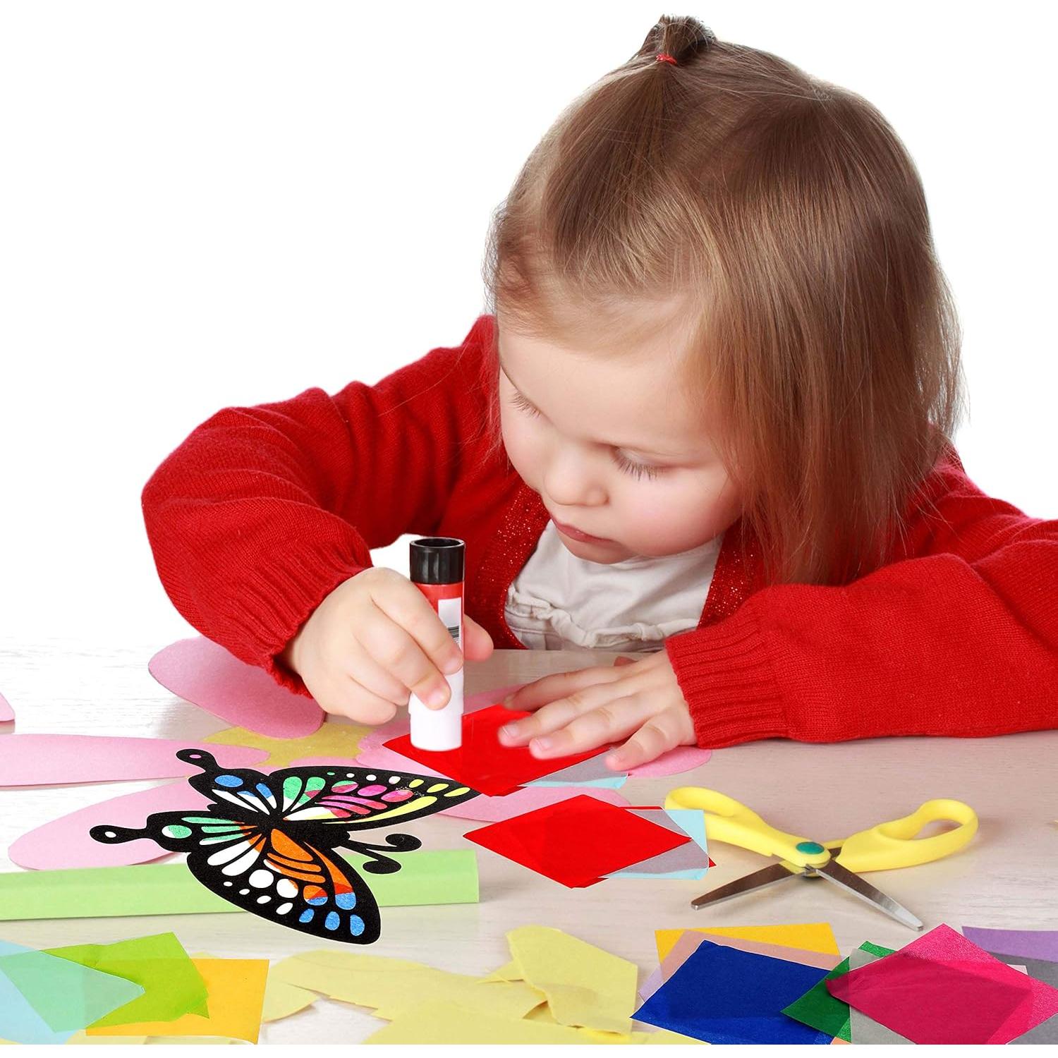 Atrapa Luz Mariposa de Papel Efecto Vitral Outus - 12 Piezas