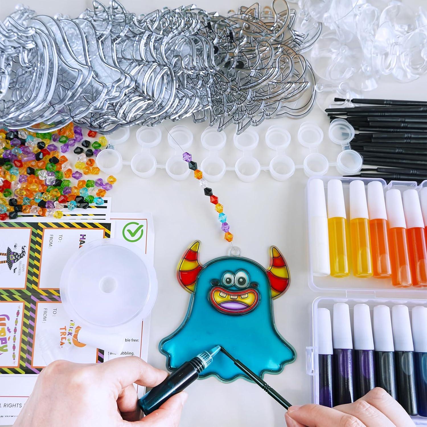 Kit de Manualidades Halloween Winlyn 30 Suncatchers DIY