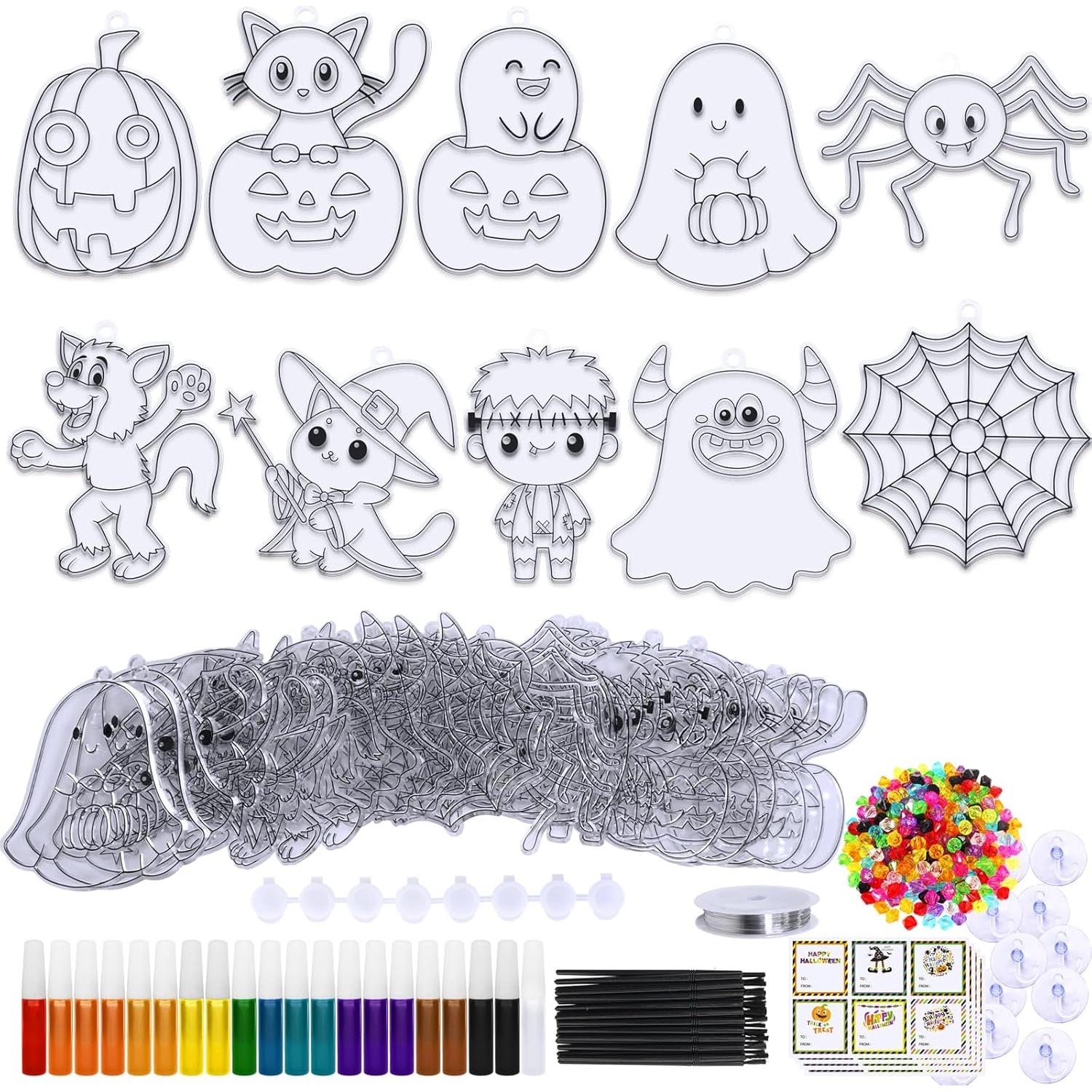 Kit de Manualidades Halloween Winlyn 30 Suncatchers DIY
