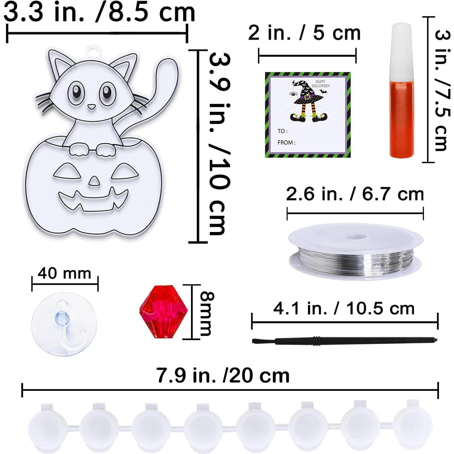 Kit de Manualidades Halloween Winlyn 30 Suncatchers DIY