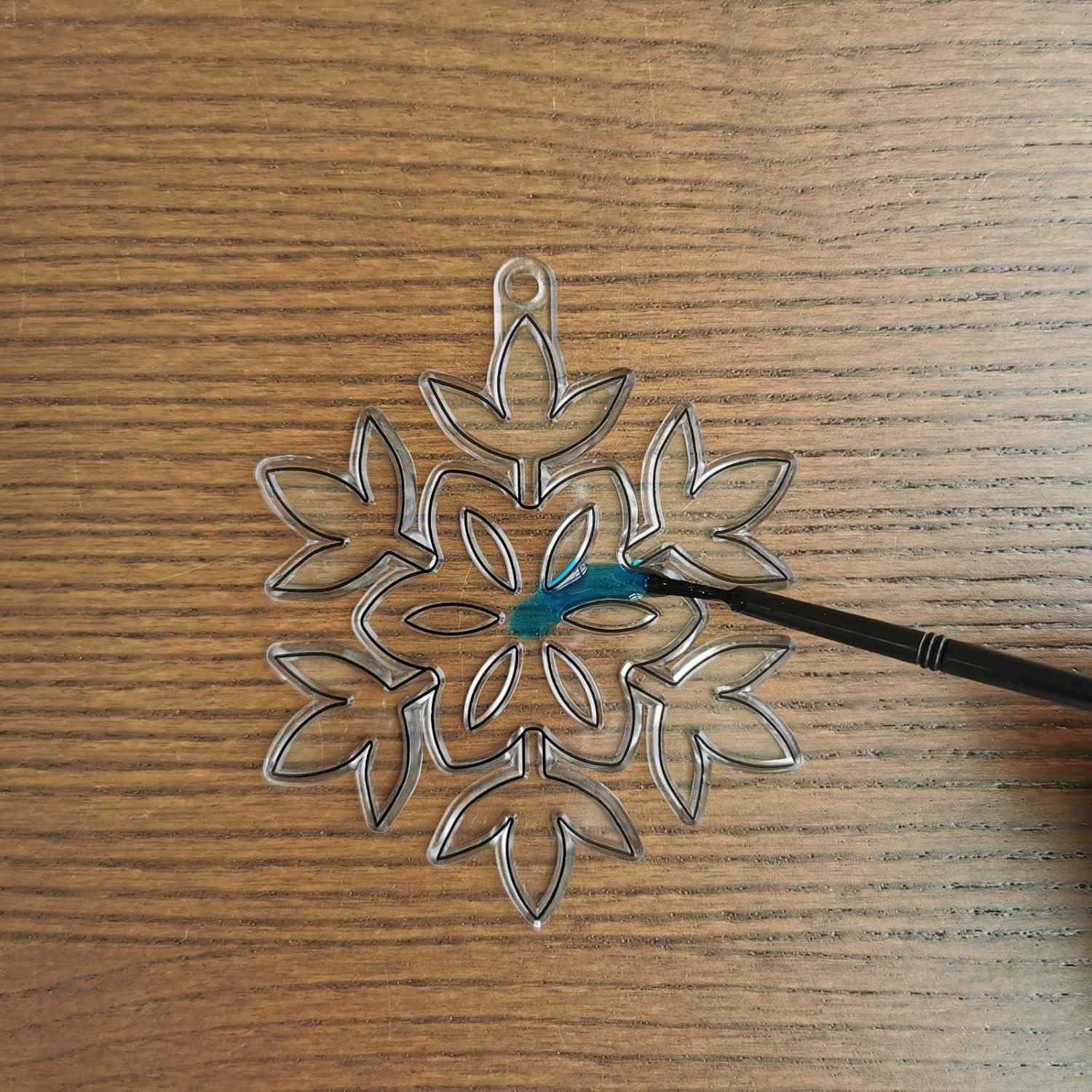 Winlyn Kit 24 Atrapa Rayos Copos de Nieve Manualidades Navidad