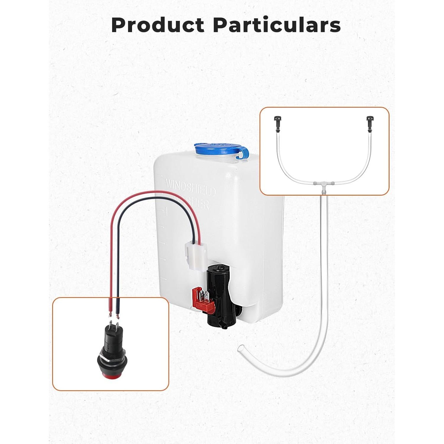 Kit de limpiaparabrisas eléctrico 12V Kemimoto para UTV