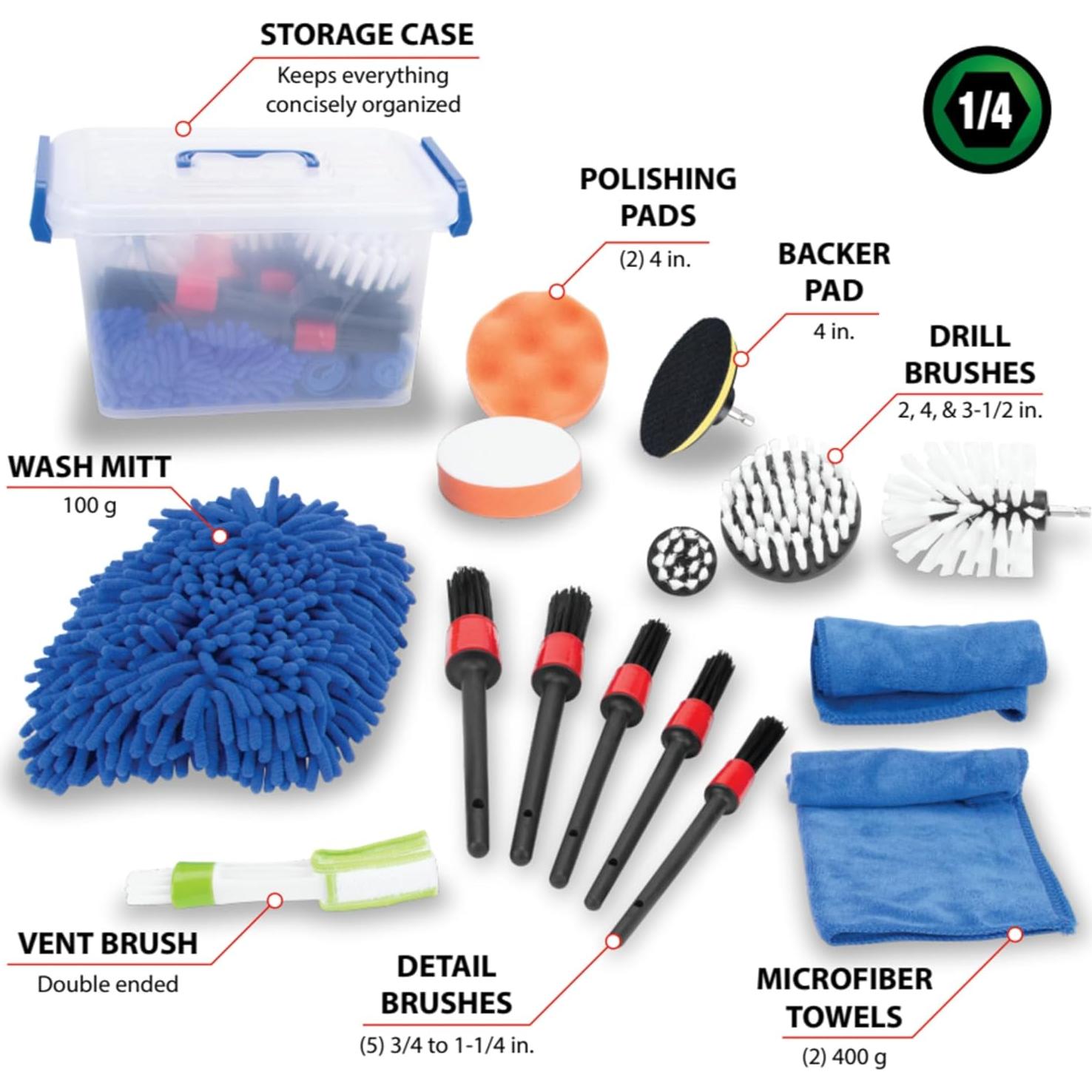 Kit de Lavado de Autos Performance Tool W4992 - 16 Piezas