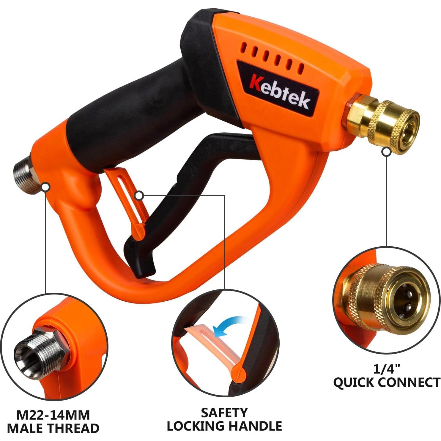 Cañón de Espuma Kebtek 1L con Pistola de Lavado 5200 PSI