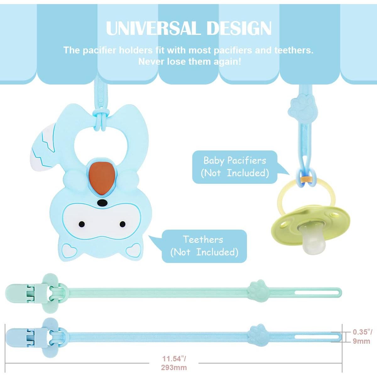 Clips de Sujetador de Chupete BEBOAN Silicona 100% Grado Alimenticio