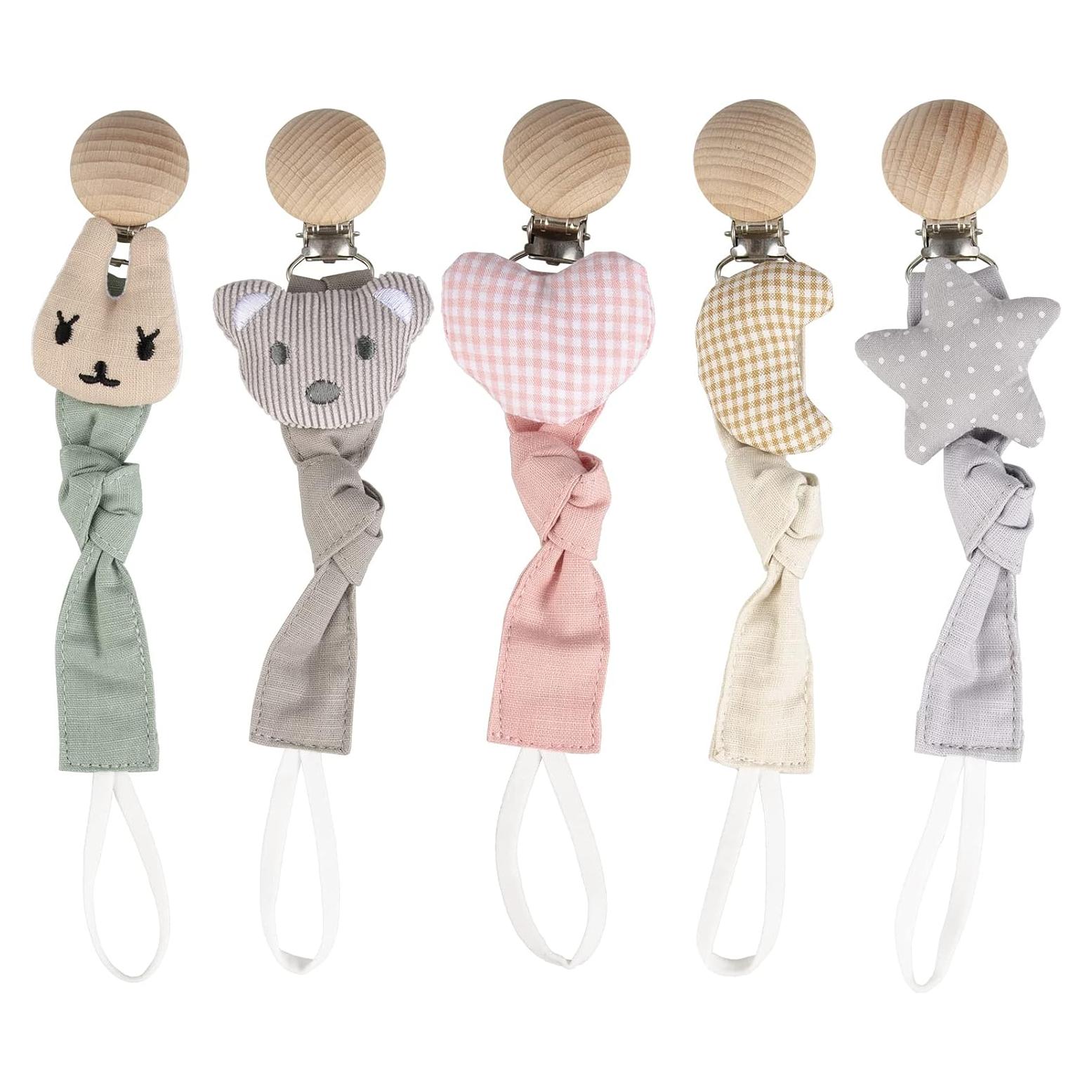 Clips para Chupetes Little World - Paquete de 5 Unidades - Diseño Seguro y Bonito