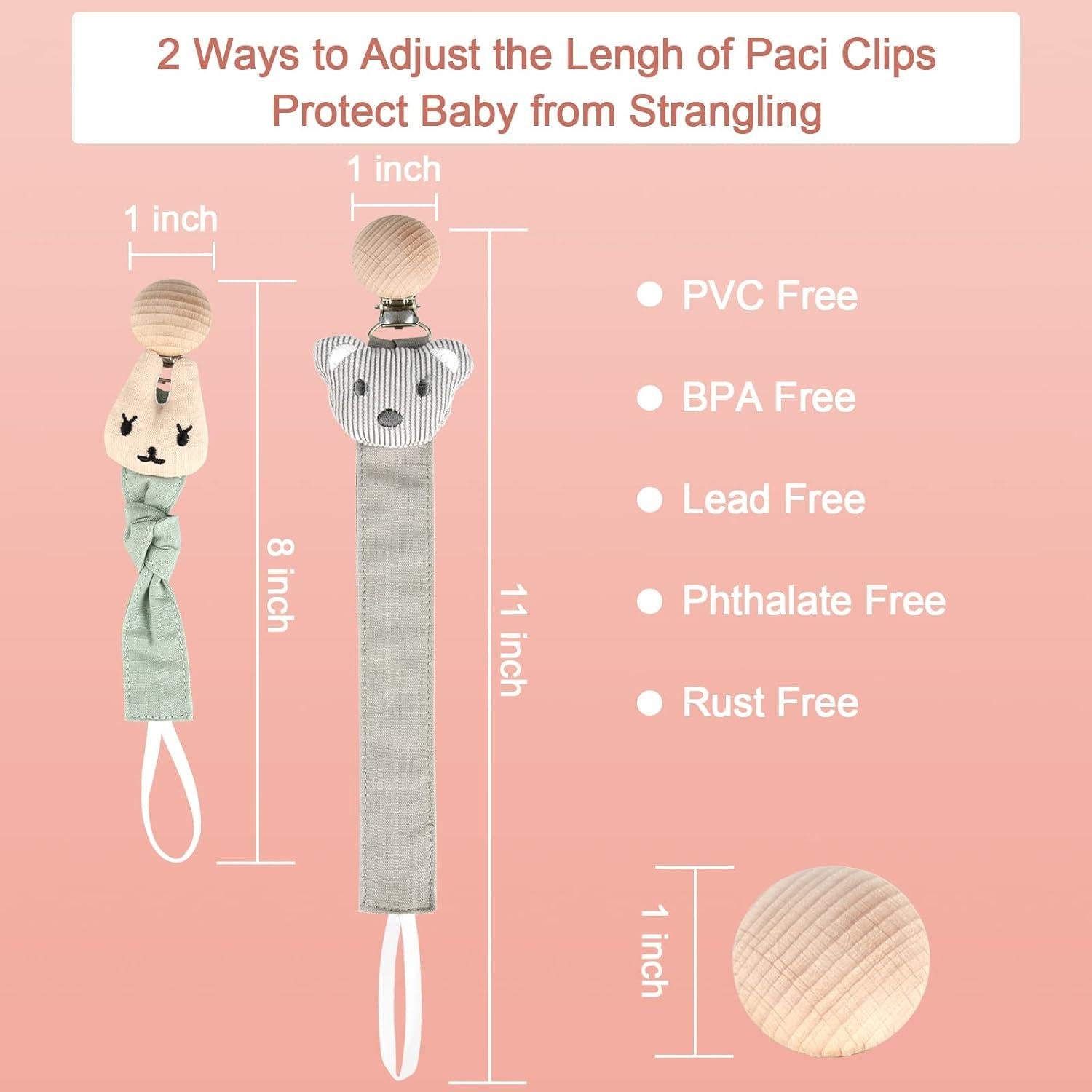 Clips para Chupetes Little World - Paquete de 5 Unidades - Diseño Seguro y Bonito