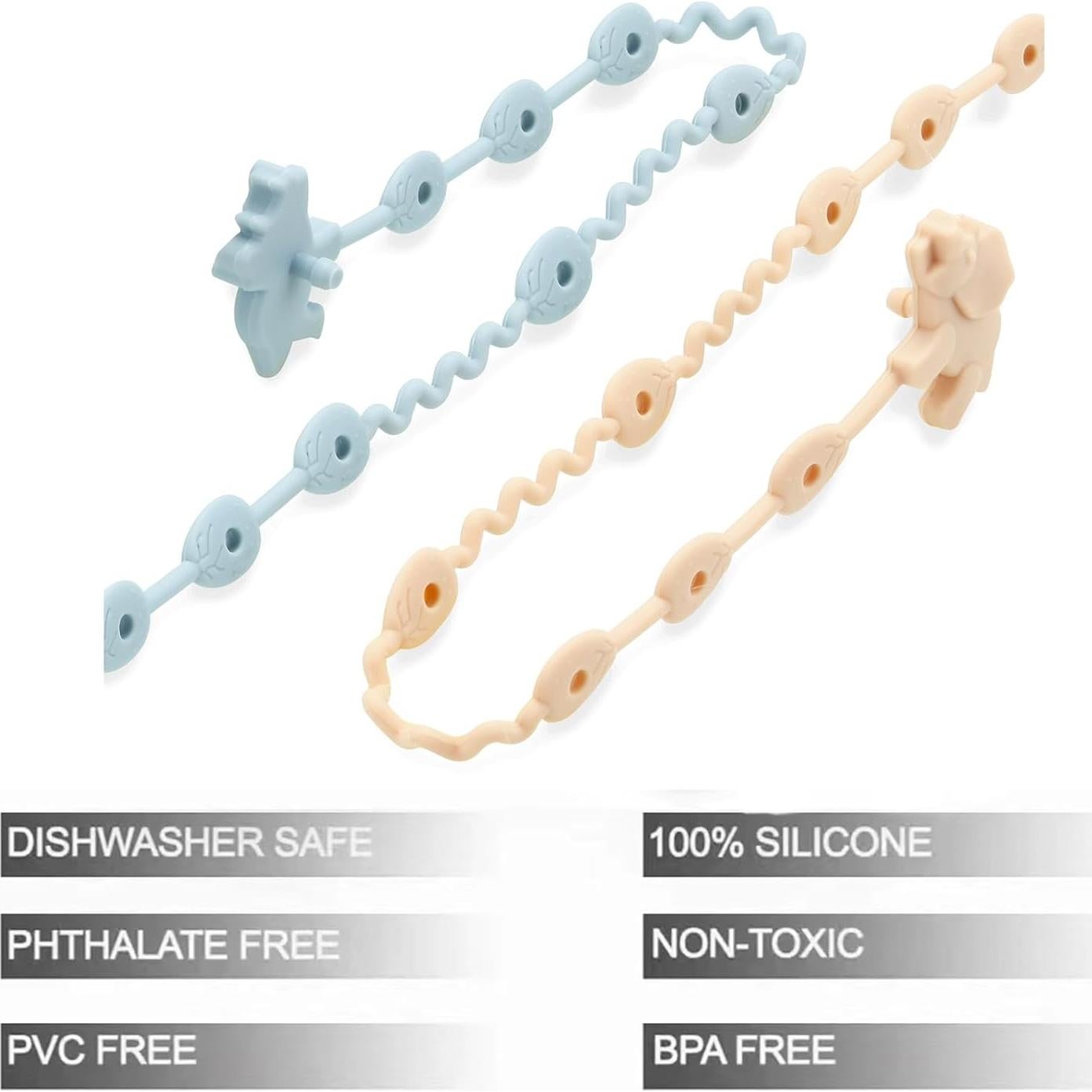 Correas para Juguetes de Bebé PandaEar - 5 Silicona Dinosaurio