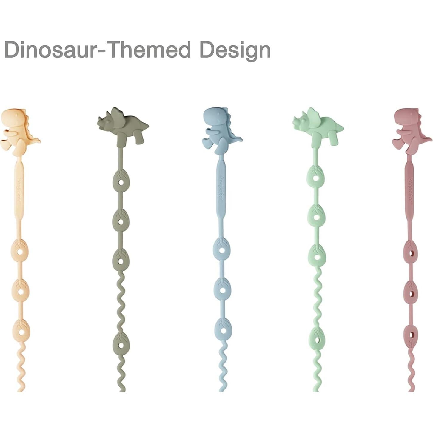 Correas para Juguetes de Bebé PandaEar - 5 Silicona Dinosaurio