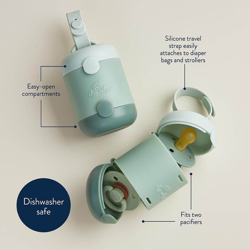 Estuche Sujetador de Chupetes Itzy Ritzy Doble Cara Salvia