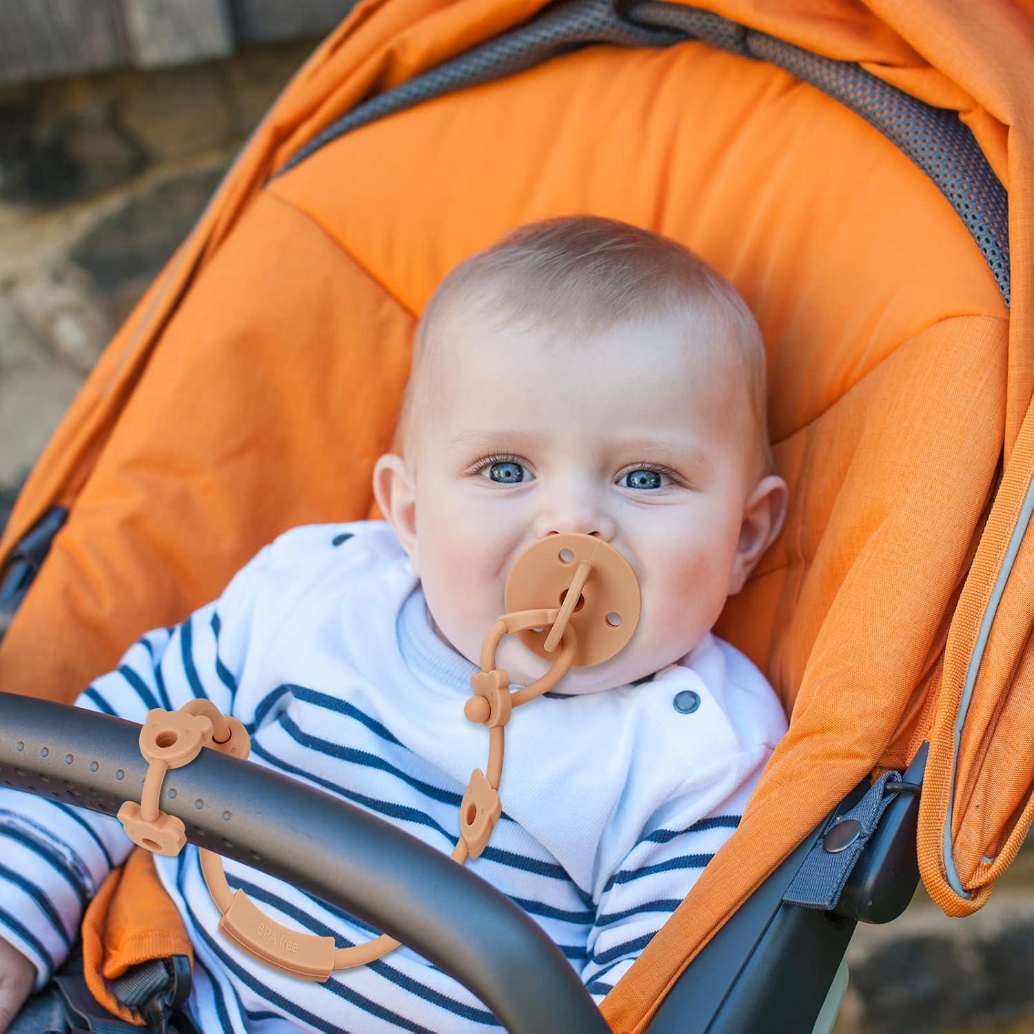 Paquete de 4 correas de seguridad Eoopoon para chupetes y juguetes
