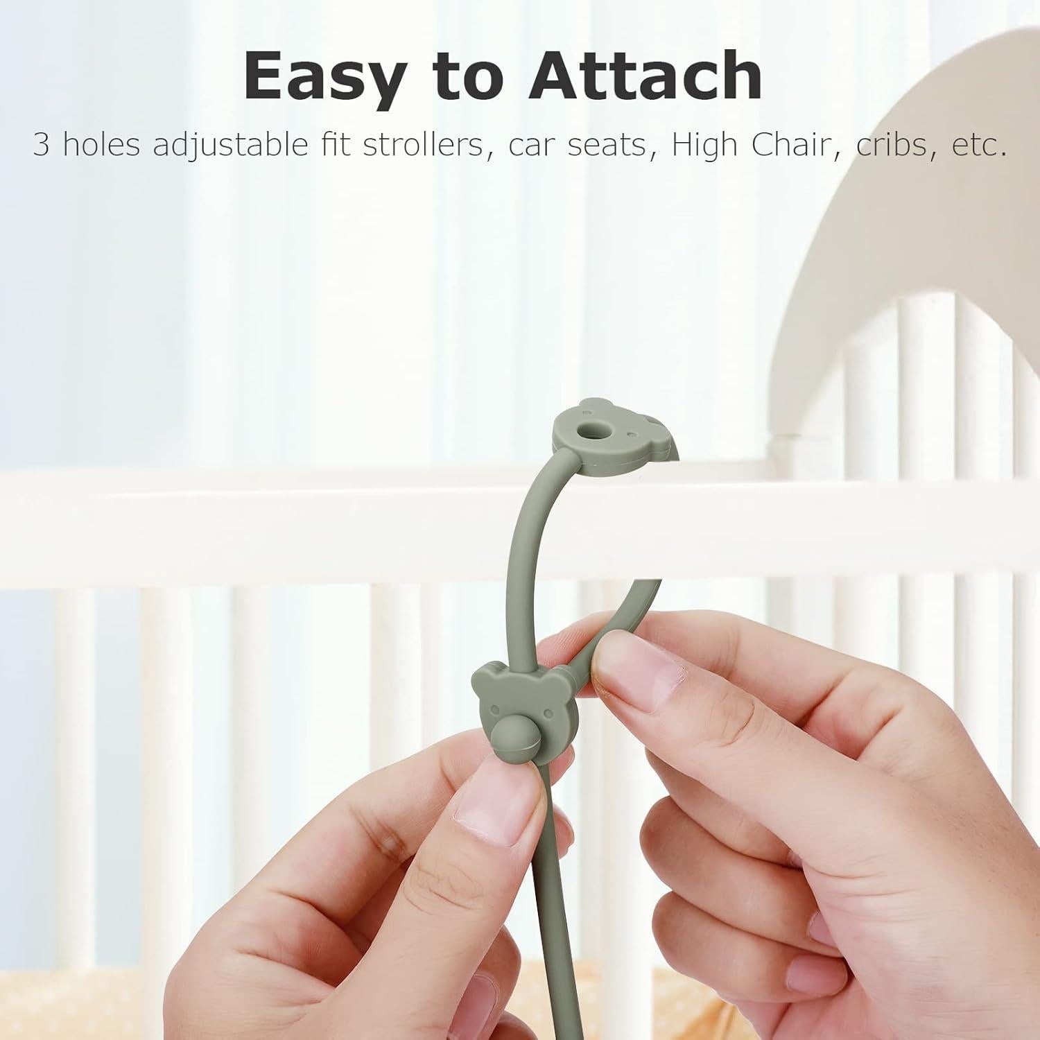 Paquete de 4 correas de seguridad Eoopoon para chupetes y juguetes