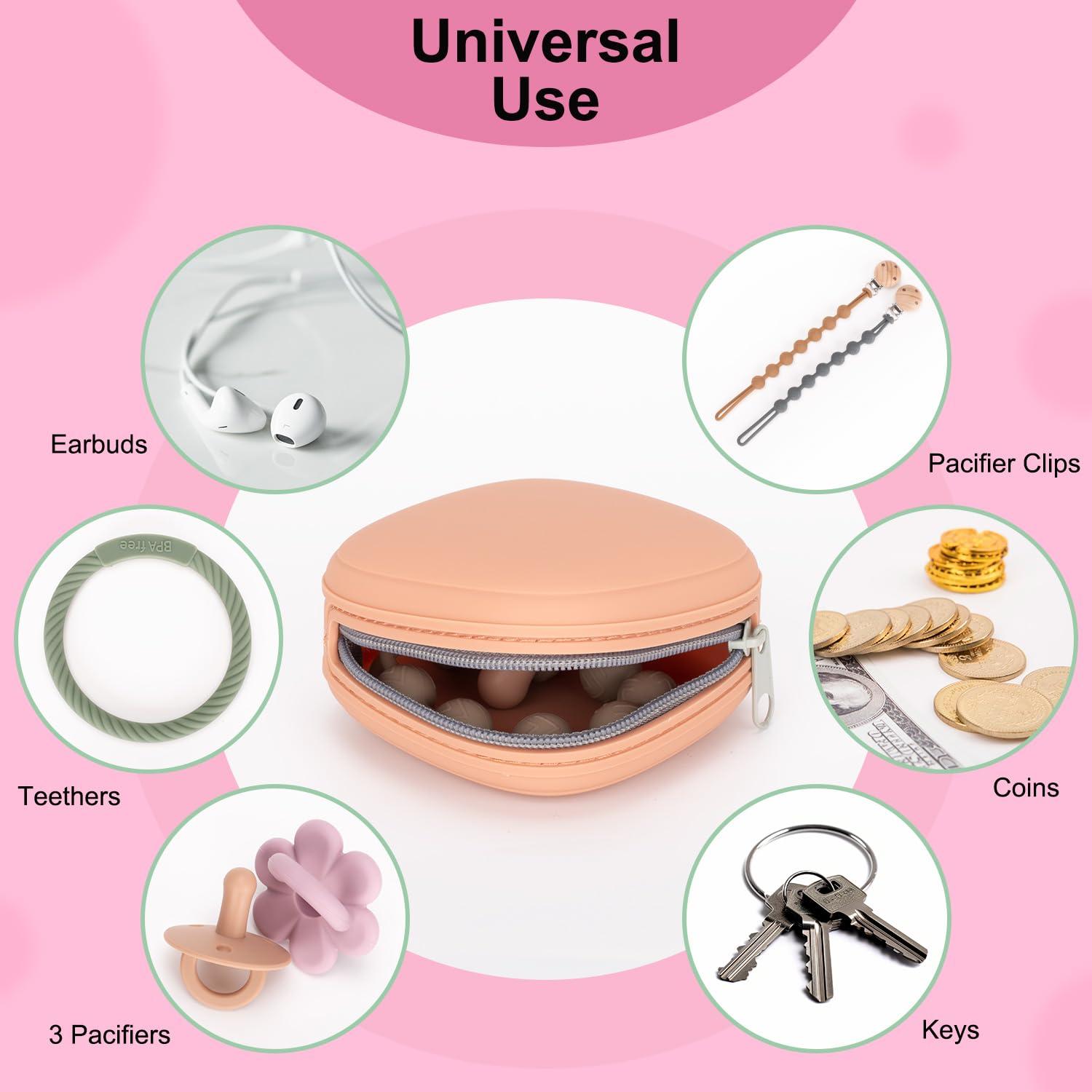 Funda de Sujetador de Chupete Swelive 2 Piezas Silicona BPA Free