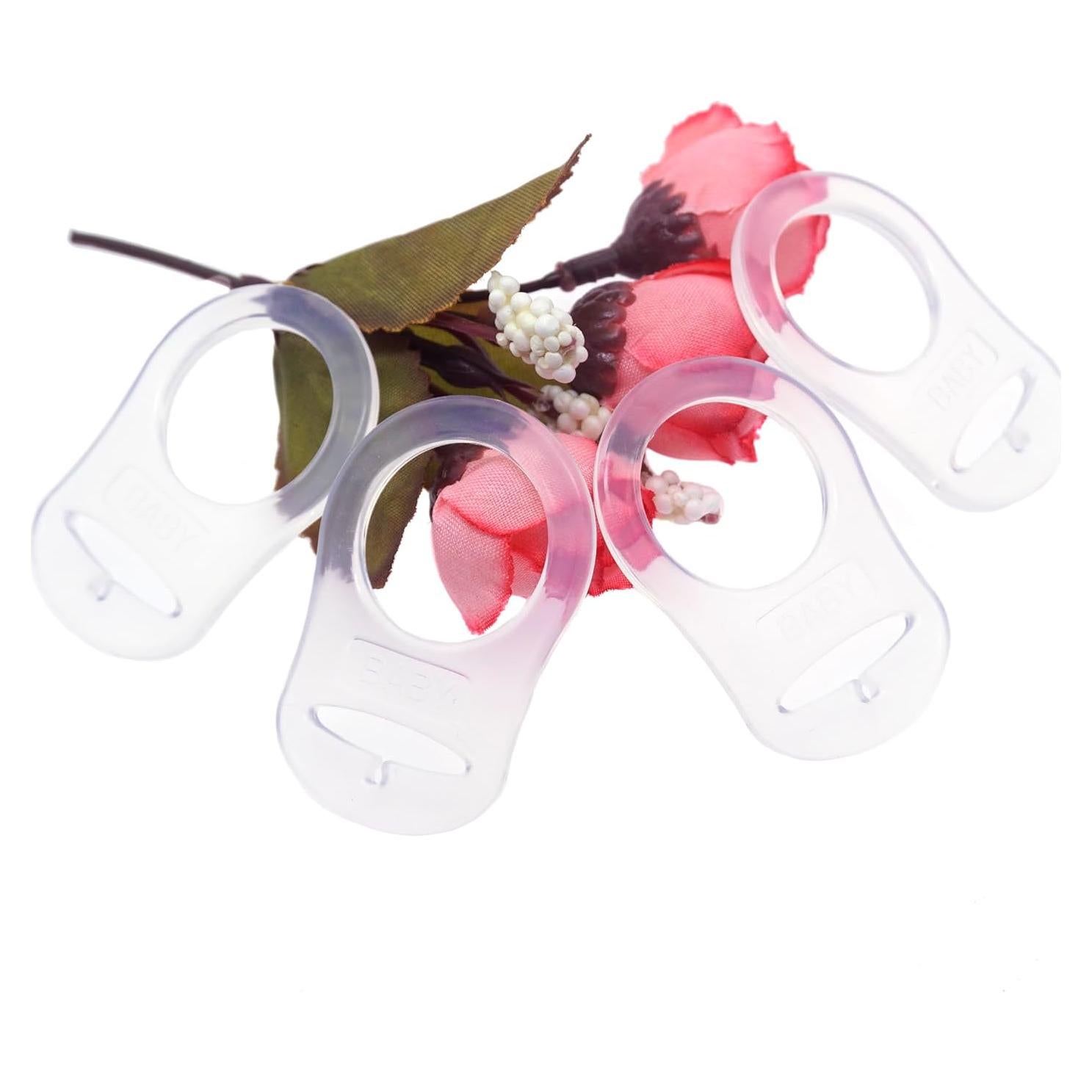 Anillos Adaptadores de Chupete Silicona Transparente 4 Pcs