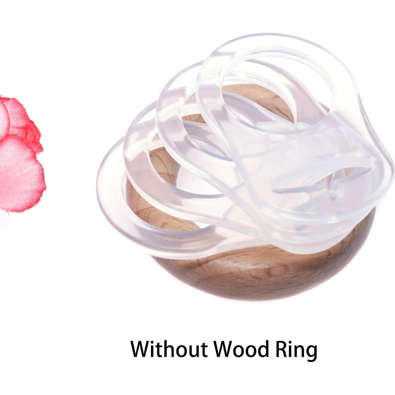 Anillos Adaptadores de Chupete Silicona Transparente 4 Pcs