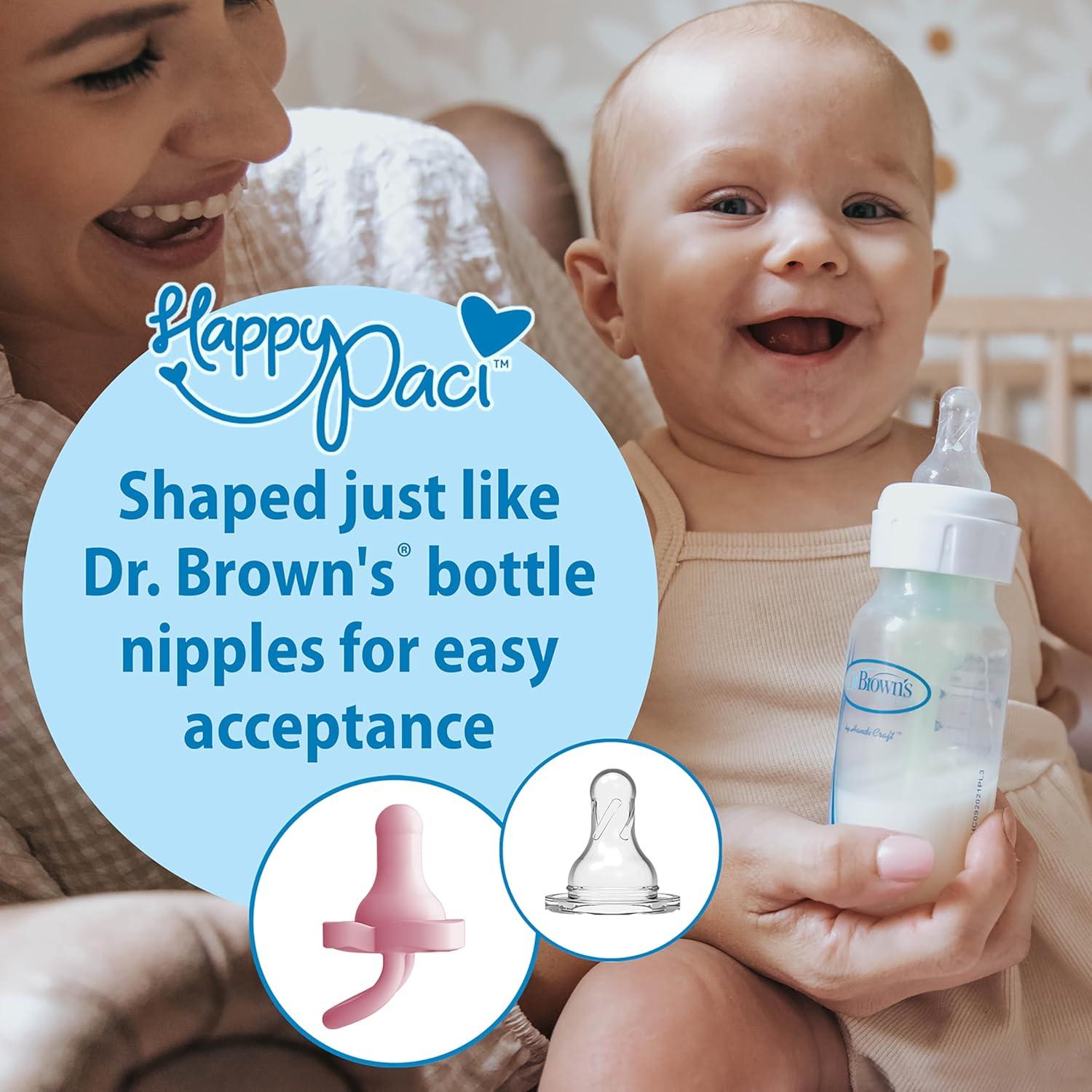 Chupete HappyPaci Dr. Brown 100% Silicona 0-6m 3-Pack