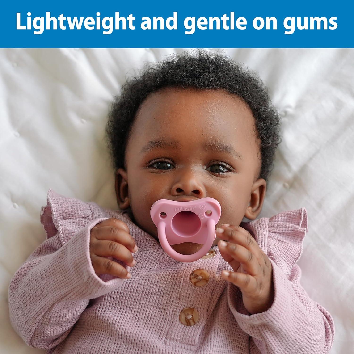 Chupete HappyPaci Dr. Brown 100% Silicona 0-6m 3-Pack