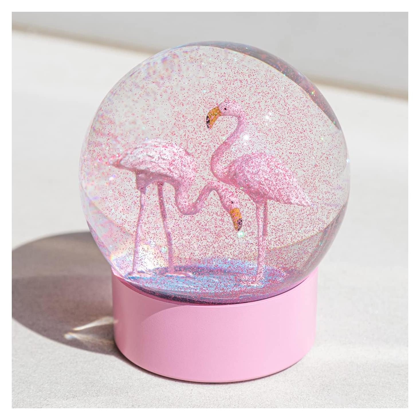 Globo de Nieve Mingfuxin Flamencos Rosados 11.5cm Decoración