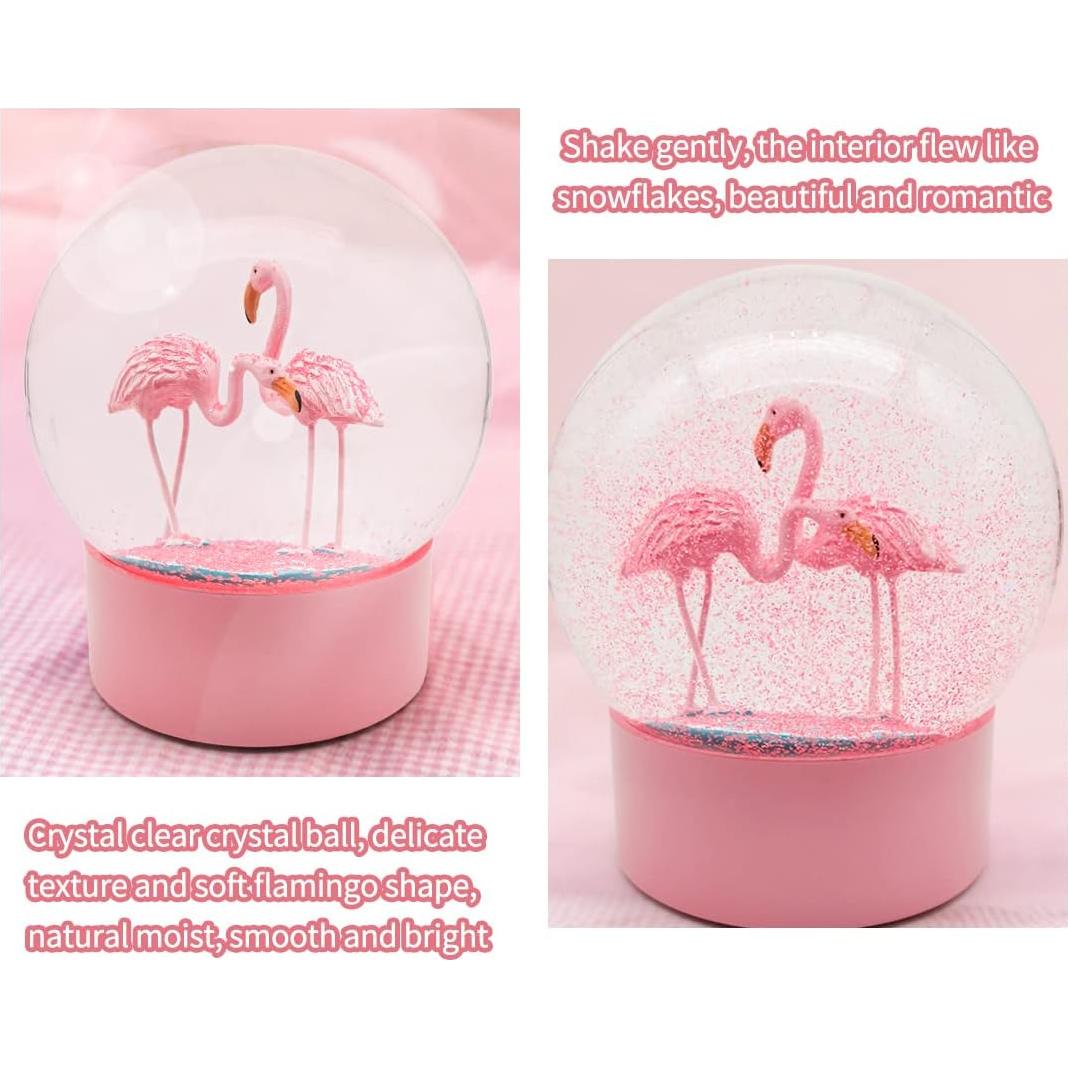 Globo de Nieve Mingfuxin Flamencos Rosados 11.5cm Decoración