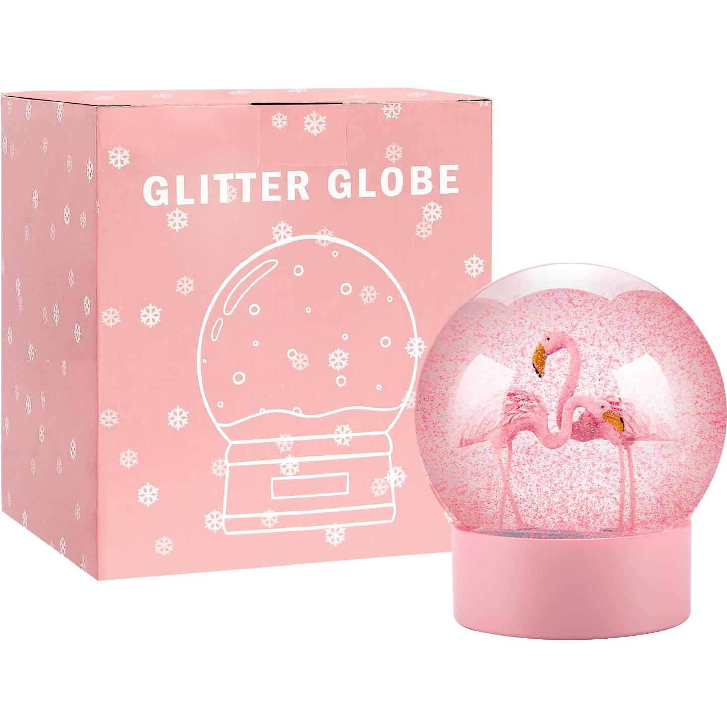 Globo de Nieve Mingfuxin Flamencos Rosados 11.5cm Decoración