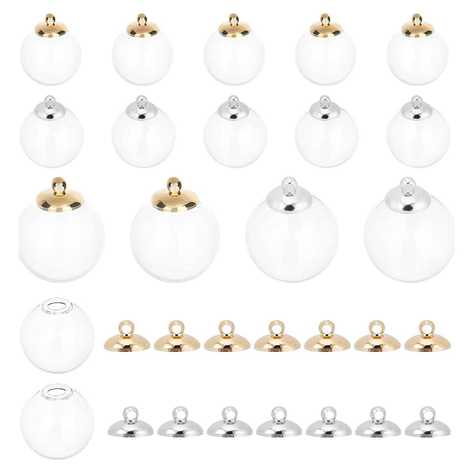 30pcs Mini Adornos de Vidrio 20mm PH PandaHall con Tapas