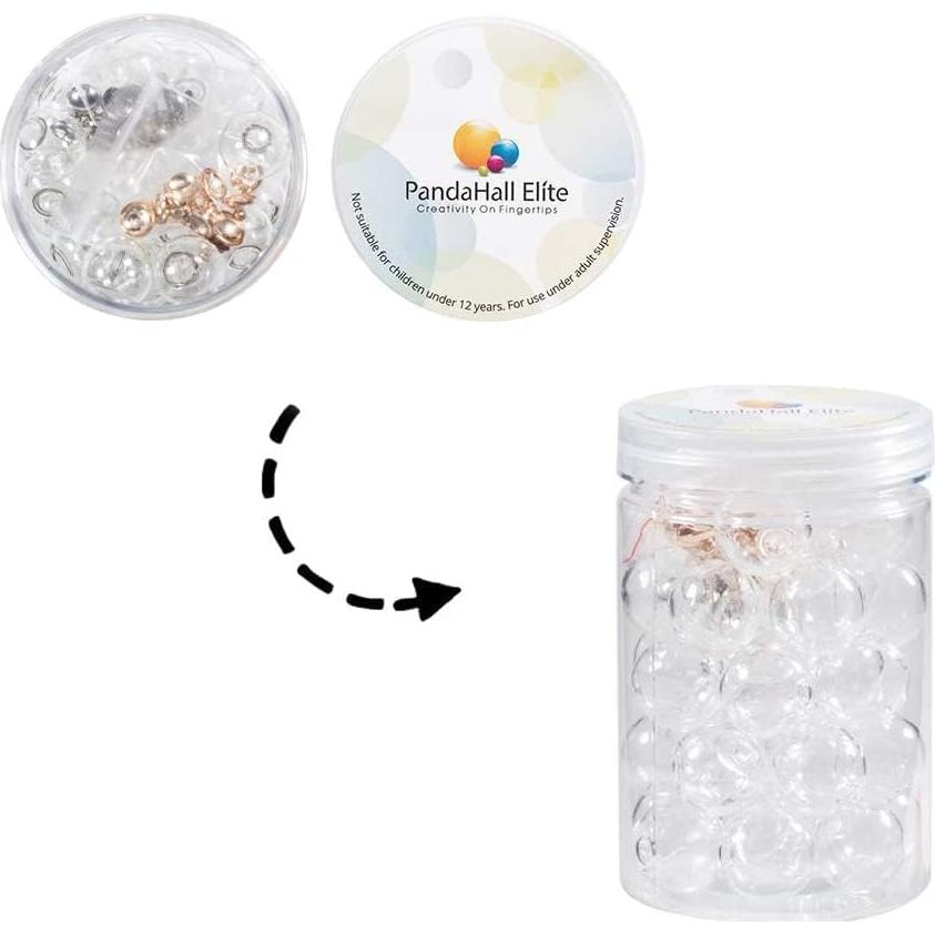 30pcs Mini Adornos de Vidrio 20mm PH PandaHall con Tapas