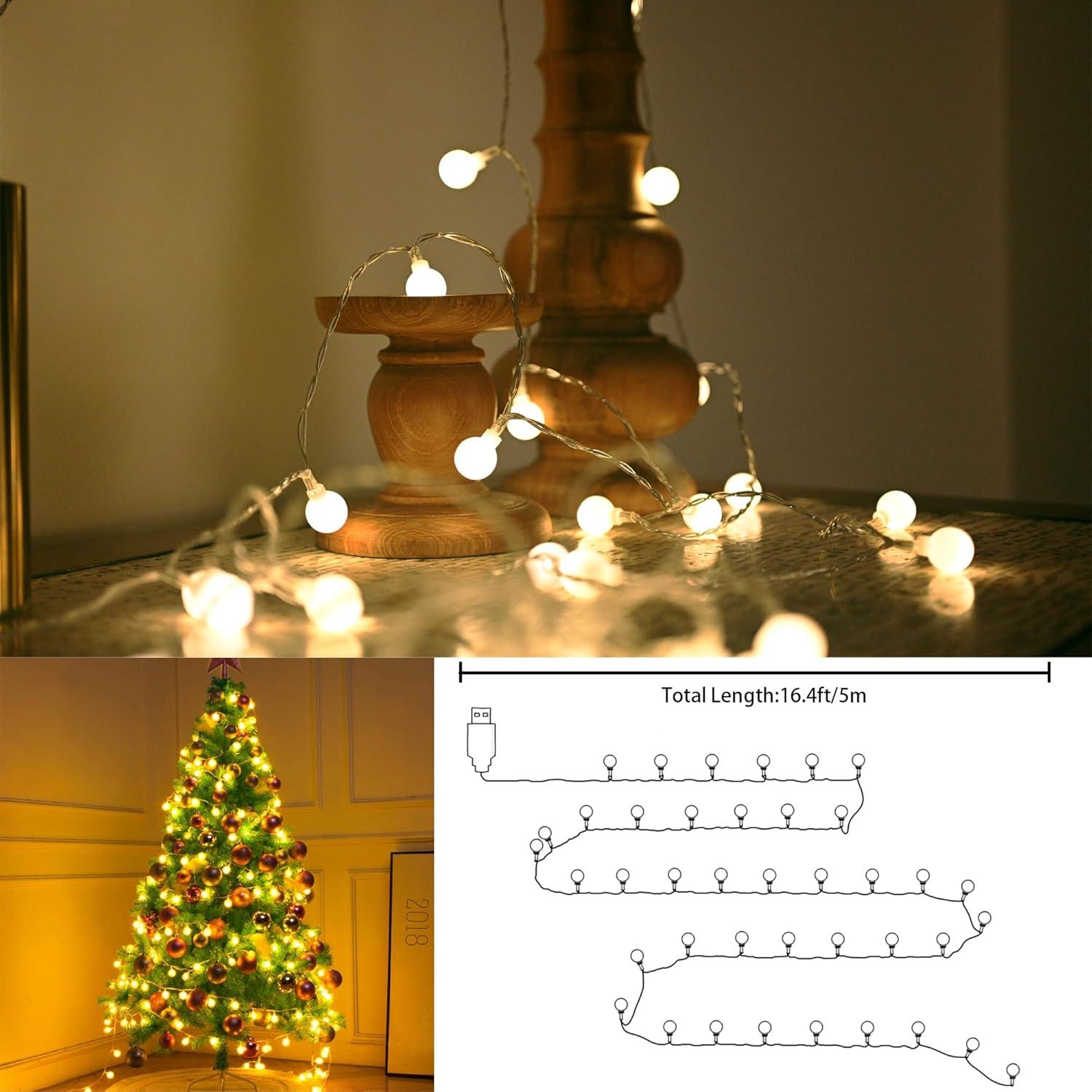 Luces de Cuerda de Hadas iFestival 40 LED 5m USB Blanca Cálida