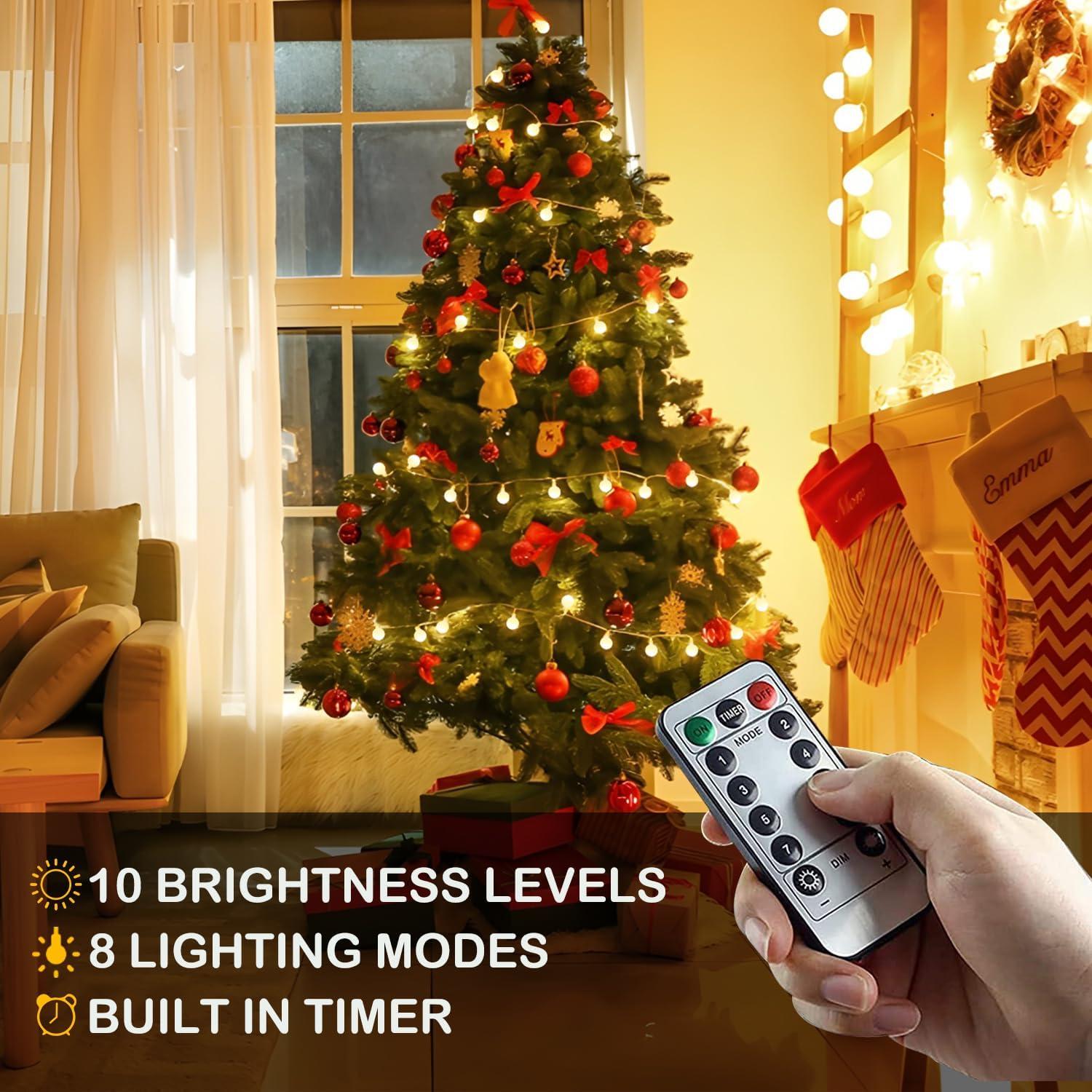 Luces de Cuerda LED 100 Tasodin 10m USB Control Remoto Blanco Cálido