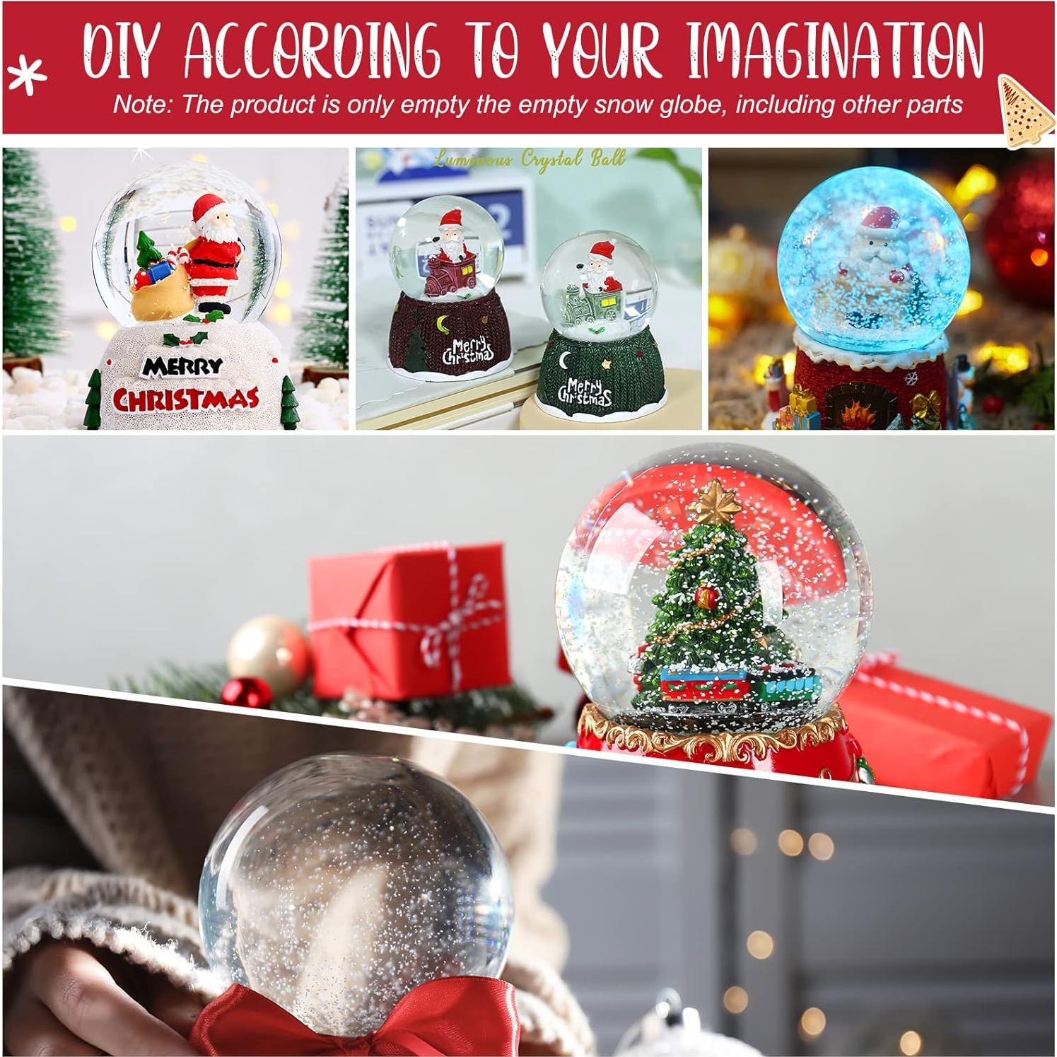 8 Tarros de Nieve de Plástico Transparentes Mimorou 10.5 cm