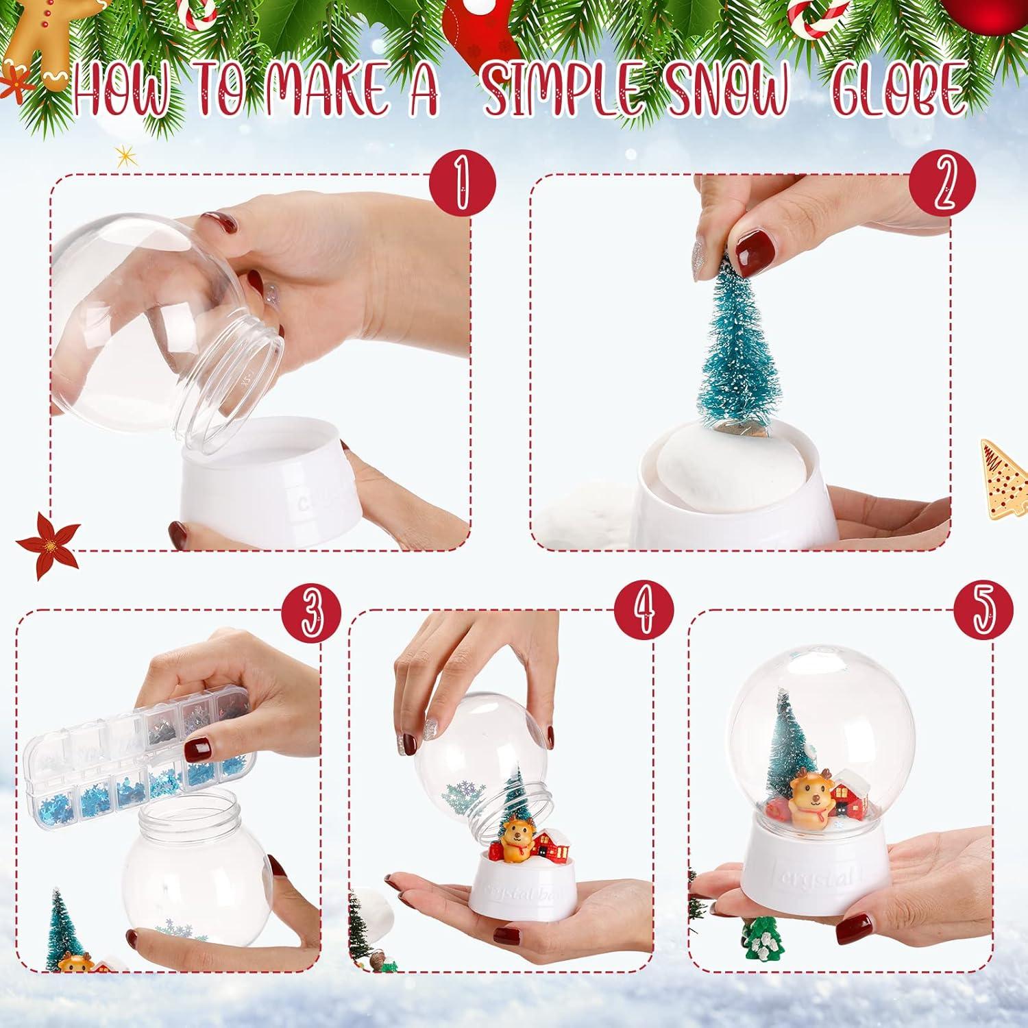 8 Tarros de Nieve de Plástico Transparentes Mimorou 10.5 cm