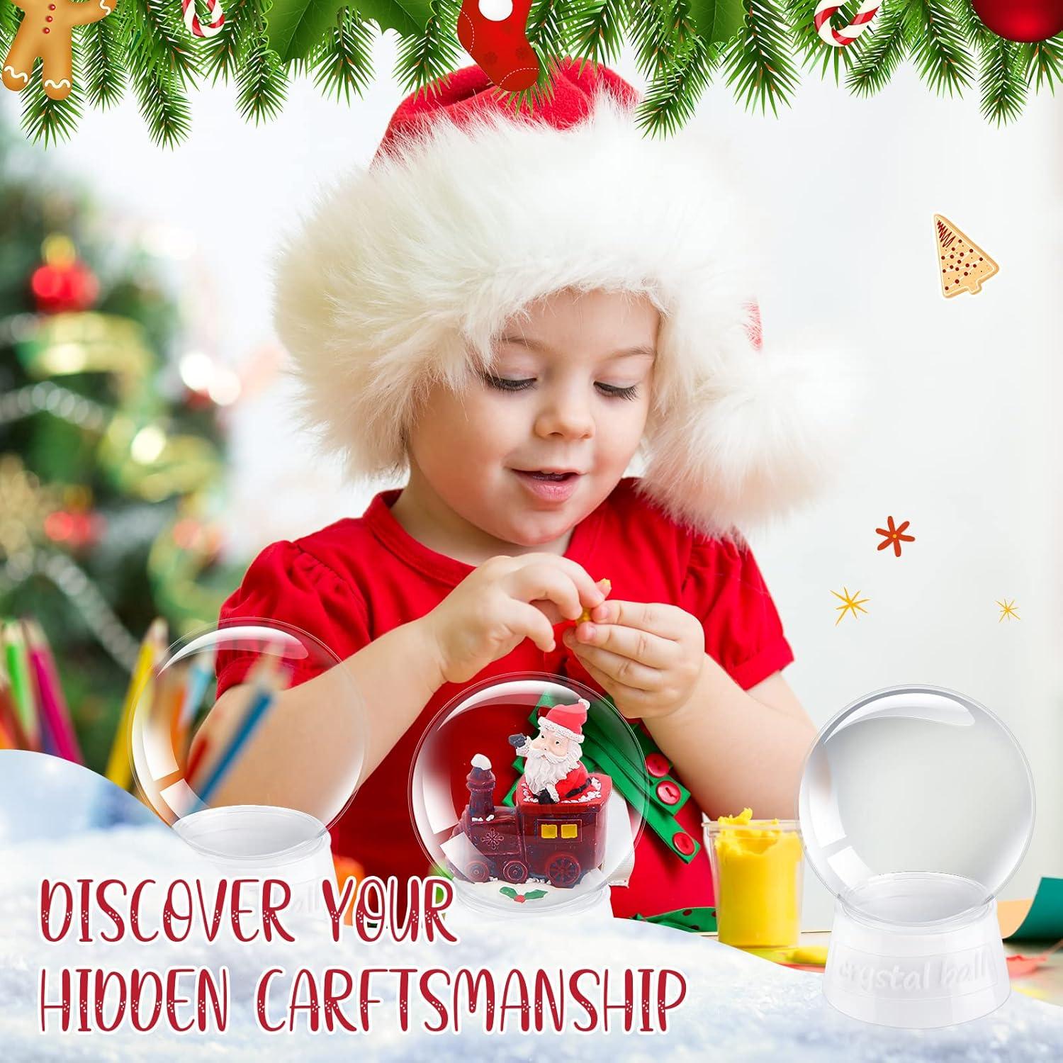 8 Tarros de Nieve de Plástico Transparentes Mimorou 10.5 cm