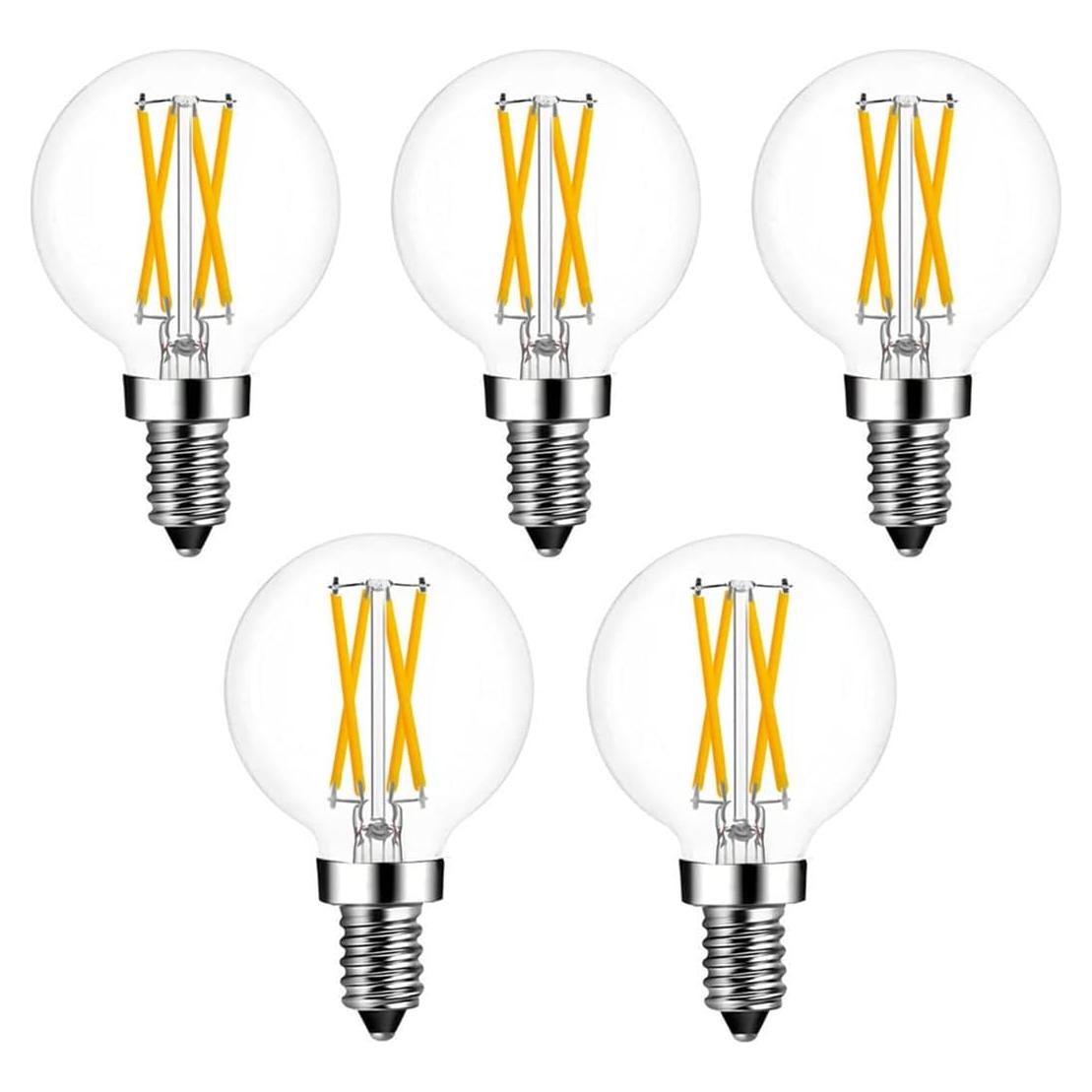 Bombillas LED Edison Candelabra E12 4W 2700K Paquete de 5