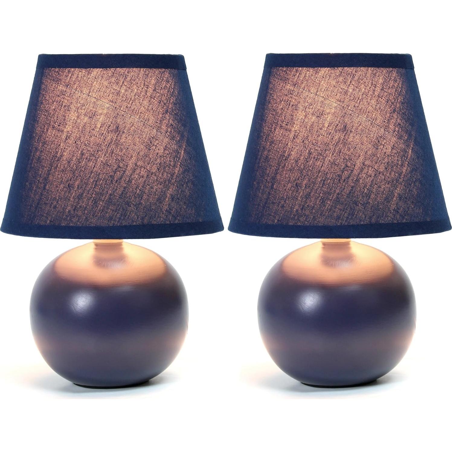 Lámpara de Mesa Mini Simple Designs LT2008-BLU Set de 2 Azul