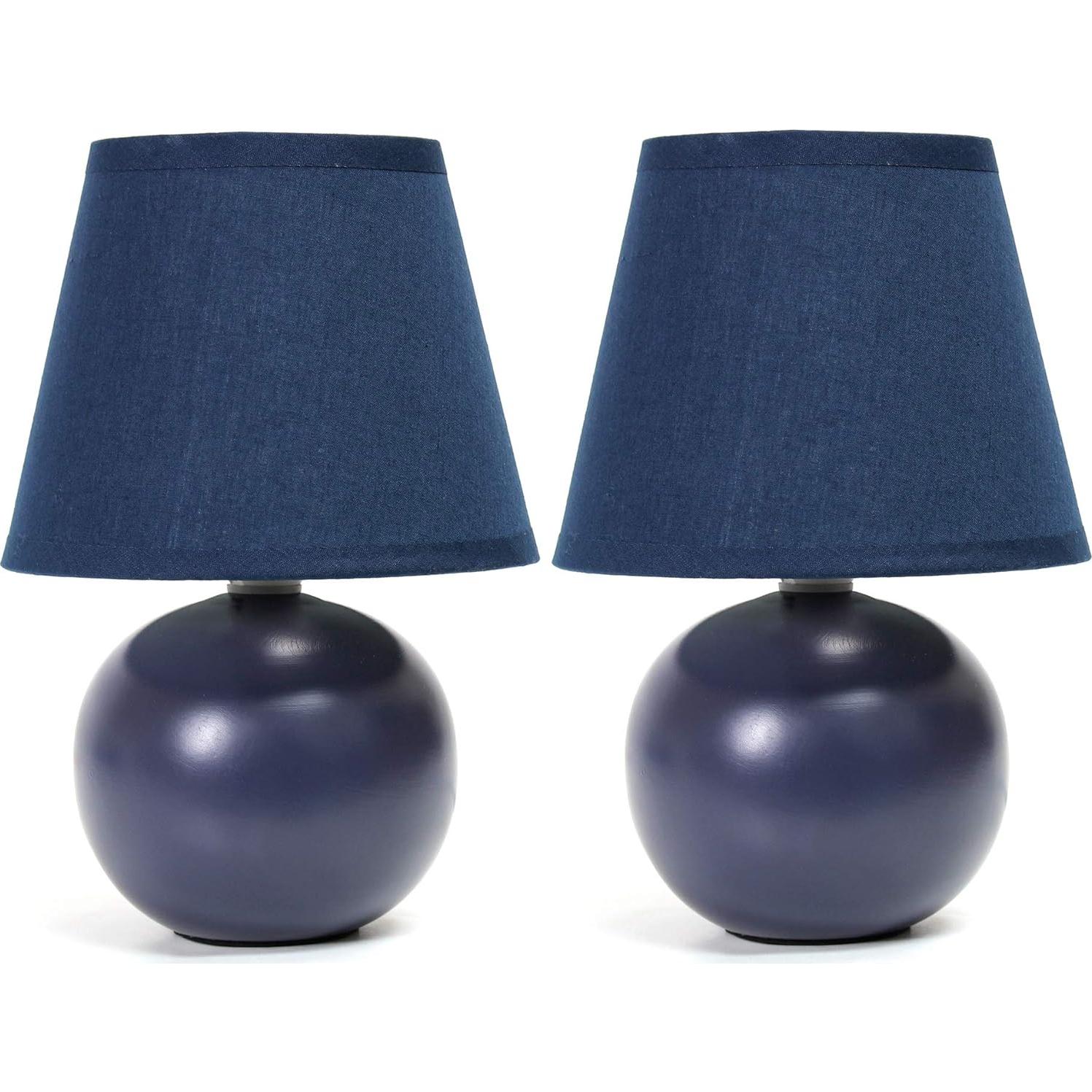 Lámpara de Mesa Mini Simple Designs LT2008-BLU Set de 2 Azul