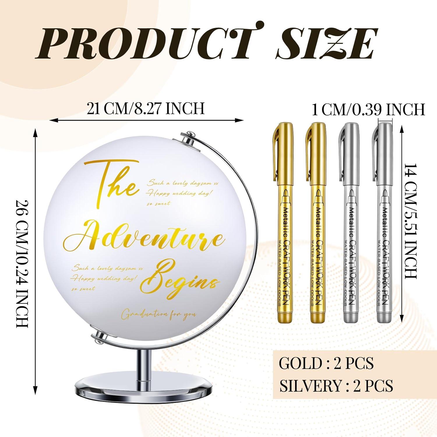 Globo Terráqueo Escribible Saypacck con 4 Marcadores - Boda