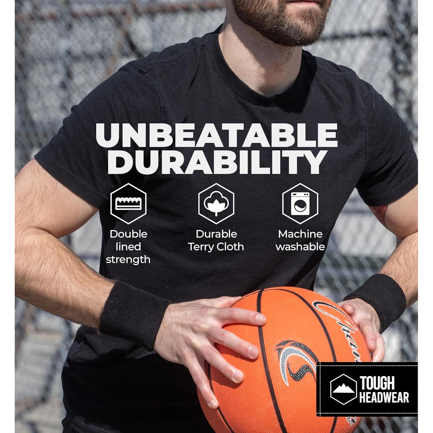 Banda de Sudor para Muñeca Tough Headwear - Negra, Talla Única