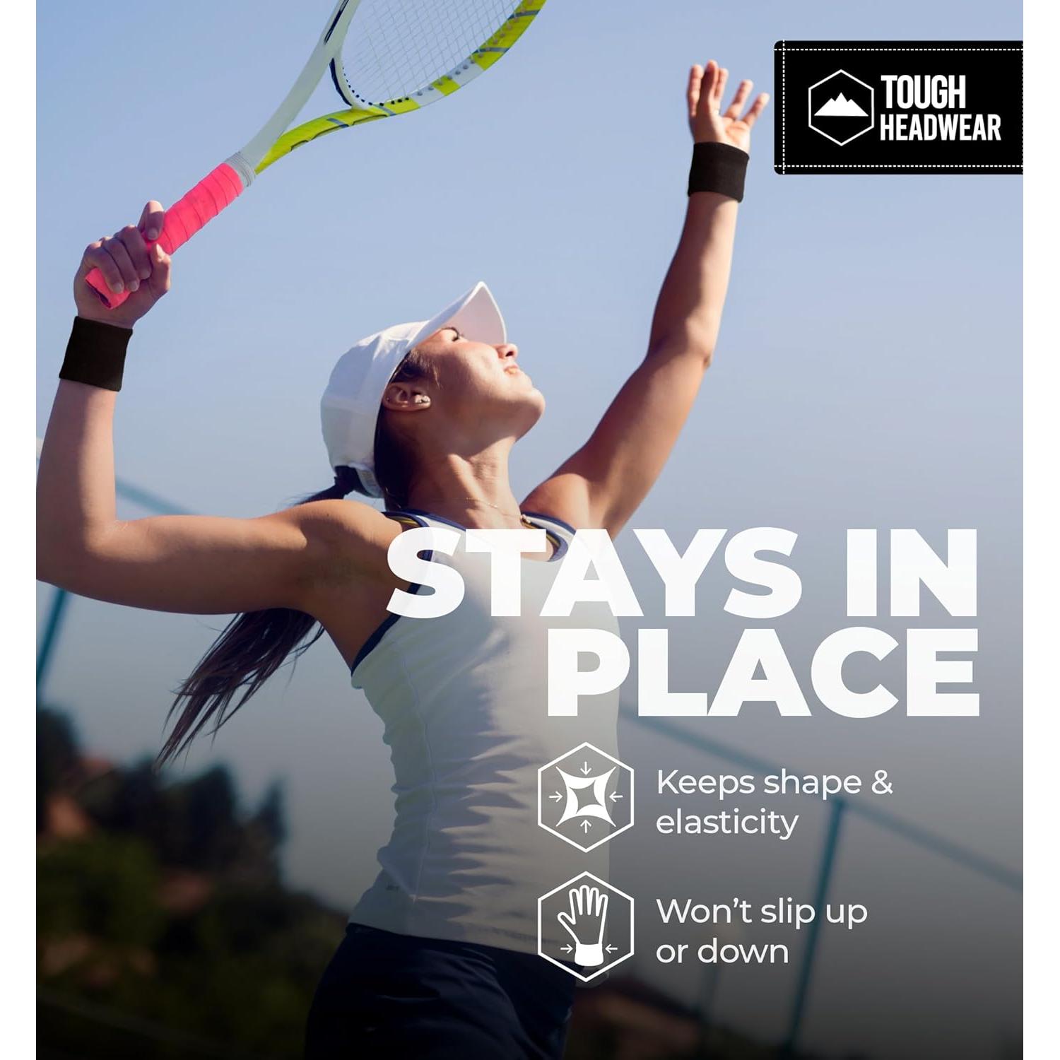 Banda de Sudor para Muñeca Tough Headwear - Negra, Talla Única