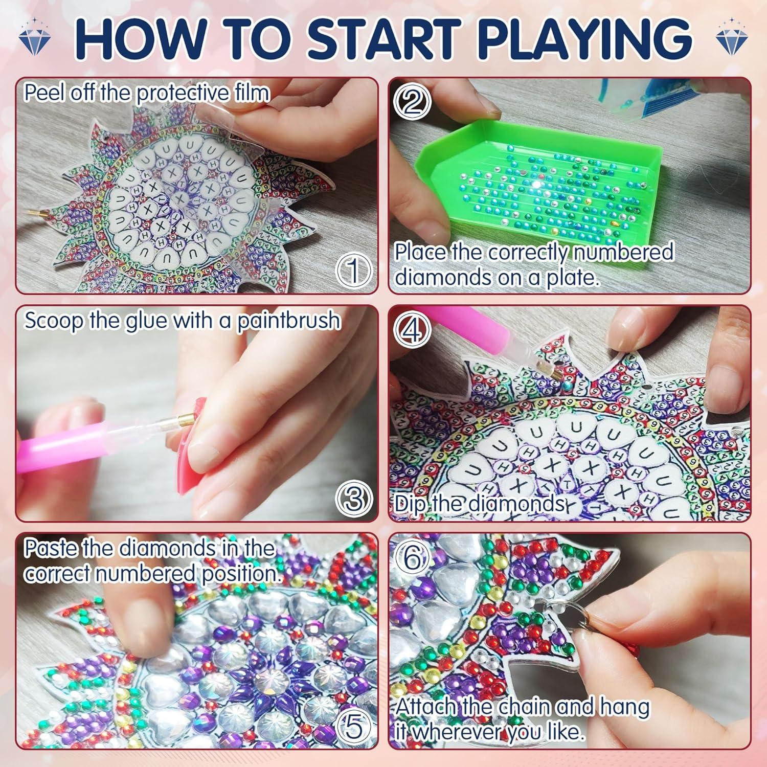 Kit de Pintura de Diamantes DIY Funshot - Colgante de Viento Mariposa y Colibrí