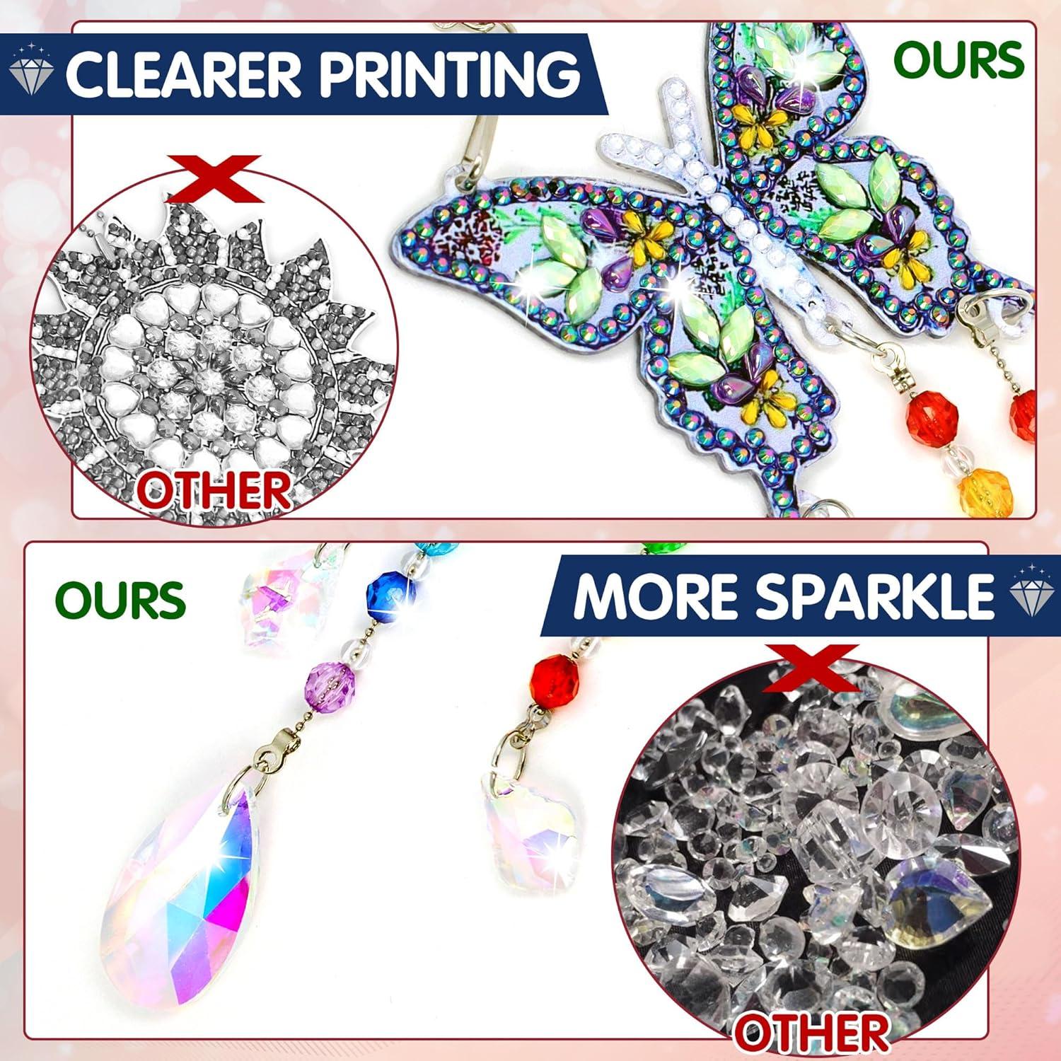 Kit de Pintura de Diamantes DIY Funshot - Colgante de Viento Mariposa y Colibrí