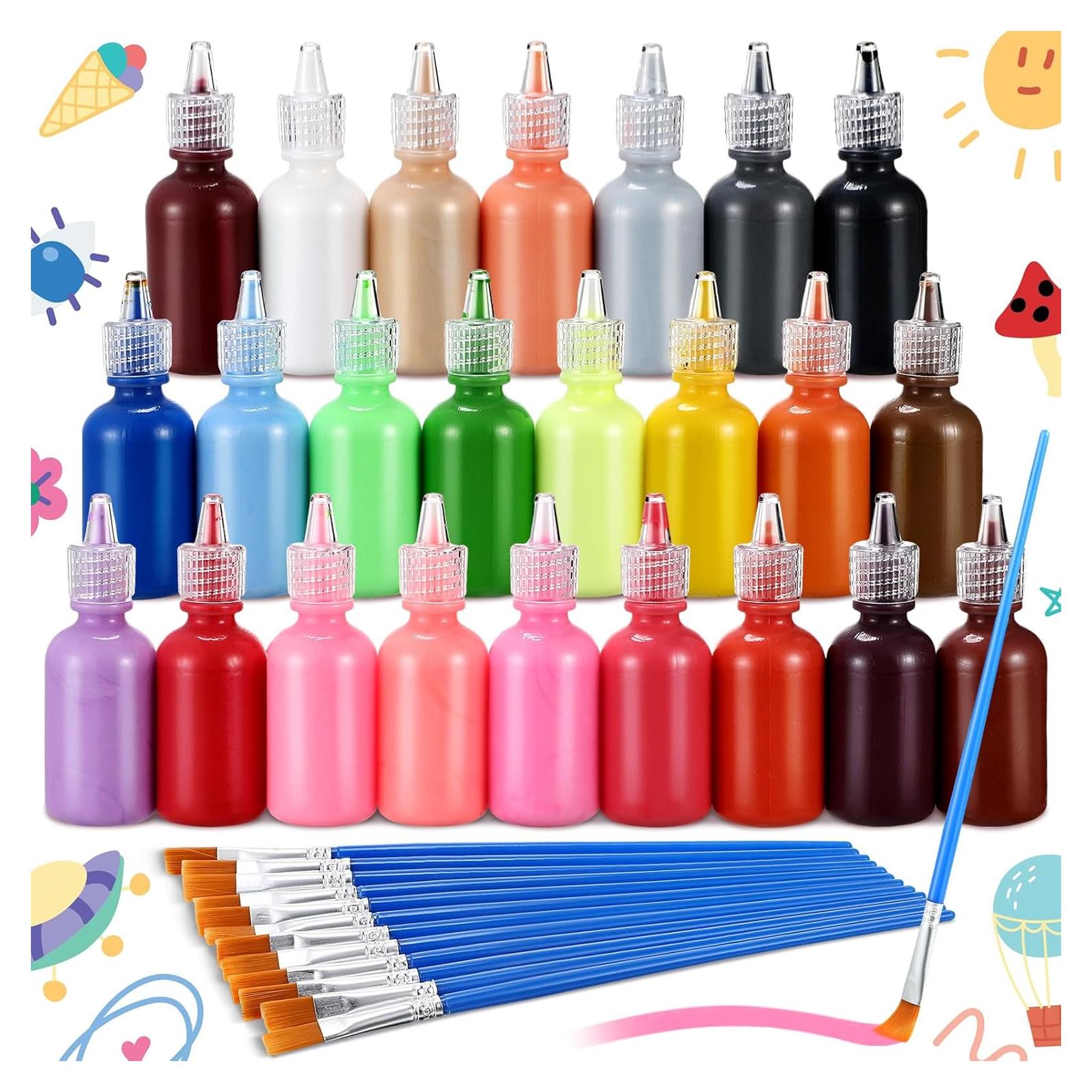 Kit de Pintura Motipuns 24 Colores 30 ml + 12 Pinceles DIY