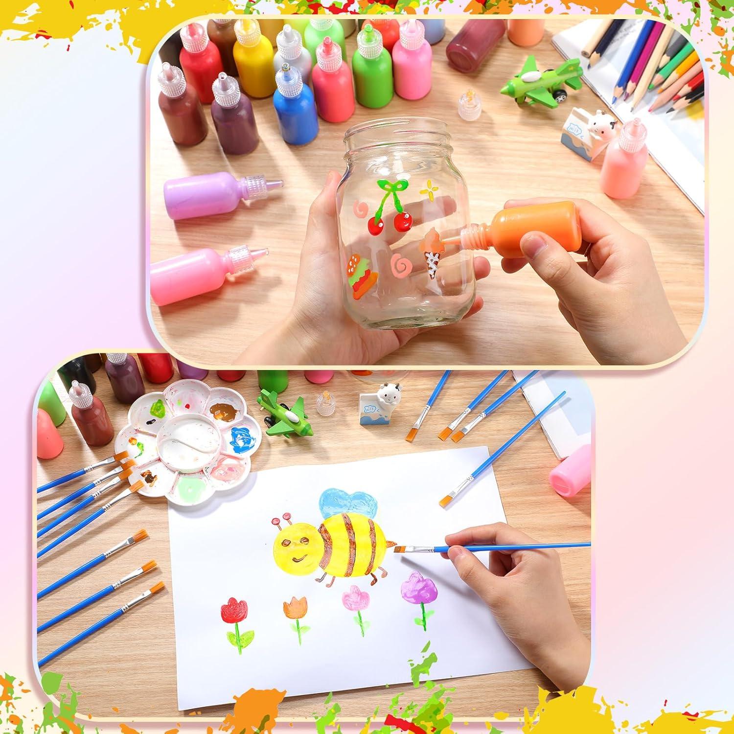 Kit de Pintura Motipuns 24 Colores 30 ml + 12 Pinceles DIY