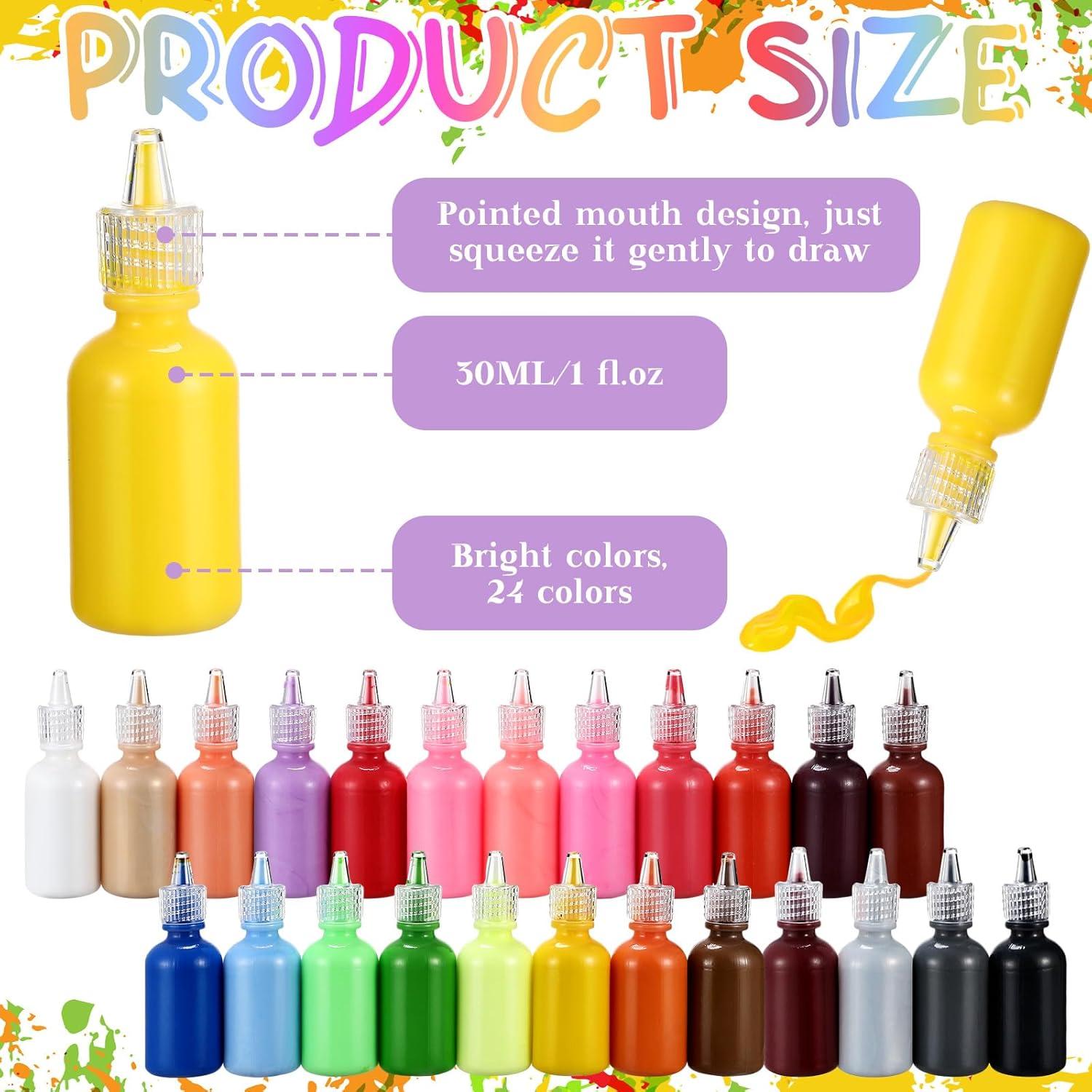 Kit de Pintura Motipuns 24 Colores 30 ml + 12 Pinceles DIY