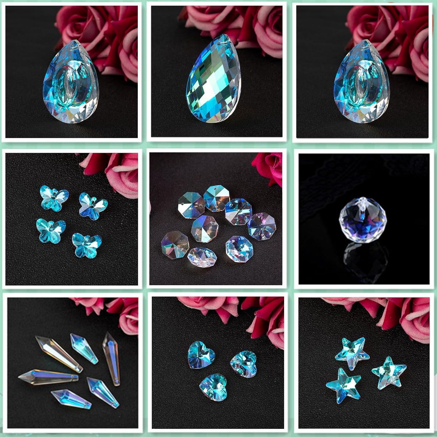 Kit de Atrapa Rayos QIKAIDE 370 Piezas Cristales Dorados