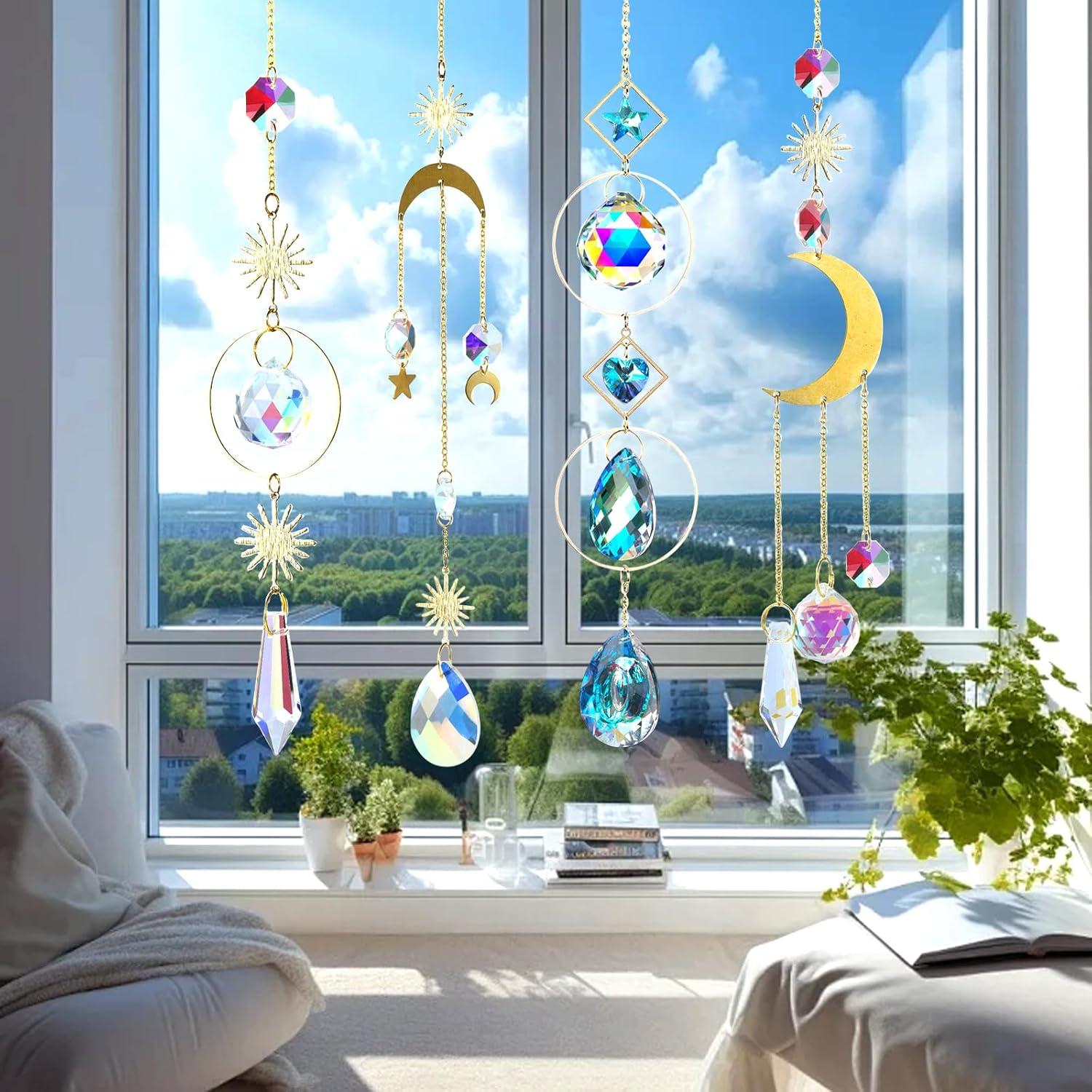 Kit de Atrapa Rayos QIKAIDE 370 Piezas Cristales Dorados