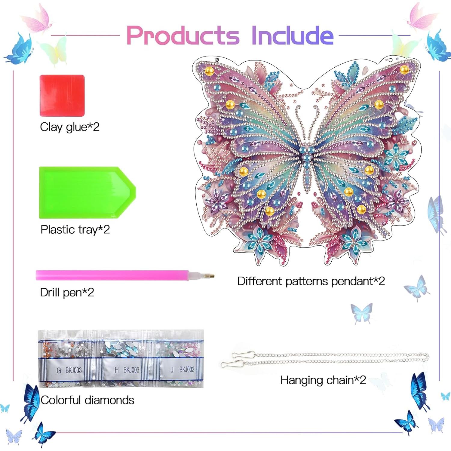 Kits de Pintura de Diamante Scettar 2 Pcs Mariposa DIY
