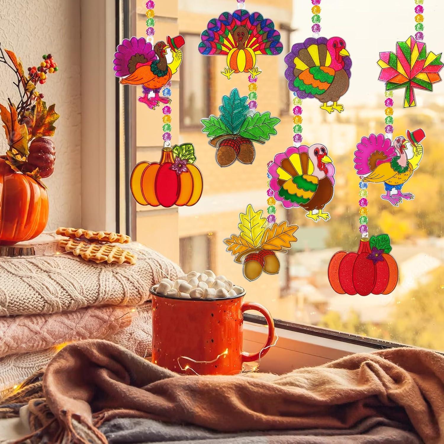 Kit de Manualidades Suncatcher de Acción de Gracias Ayhuhra 30 Piezas