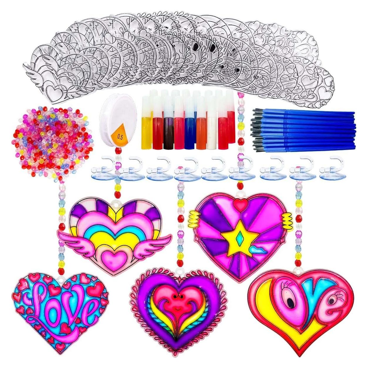 Kit de Manualidades Suncatcher Corazones AUEKIV 30 Piezas